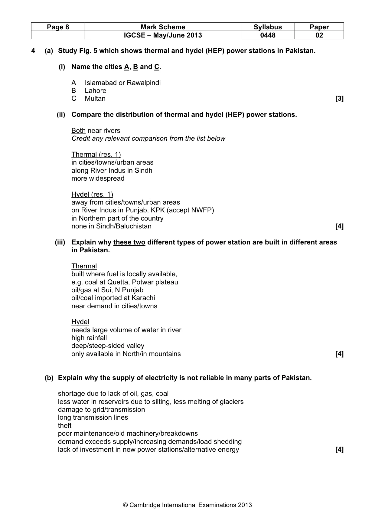 Mark scheme, page 9 of 12