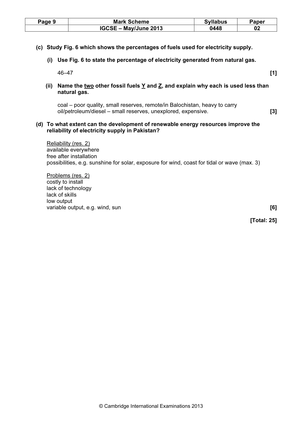 Mark scheme, page 10 of 12