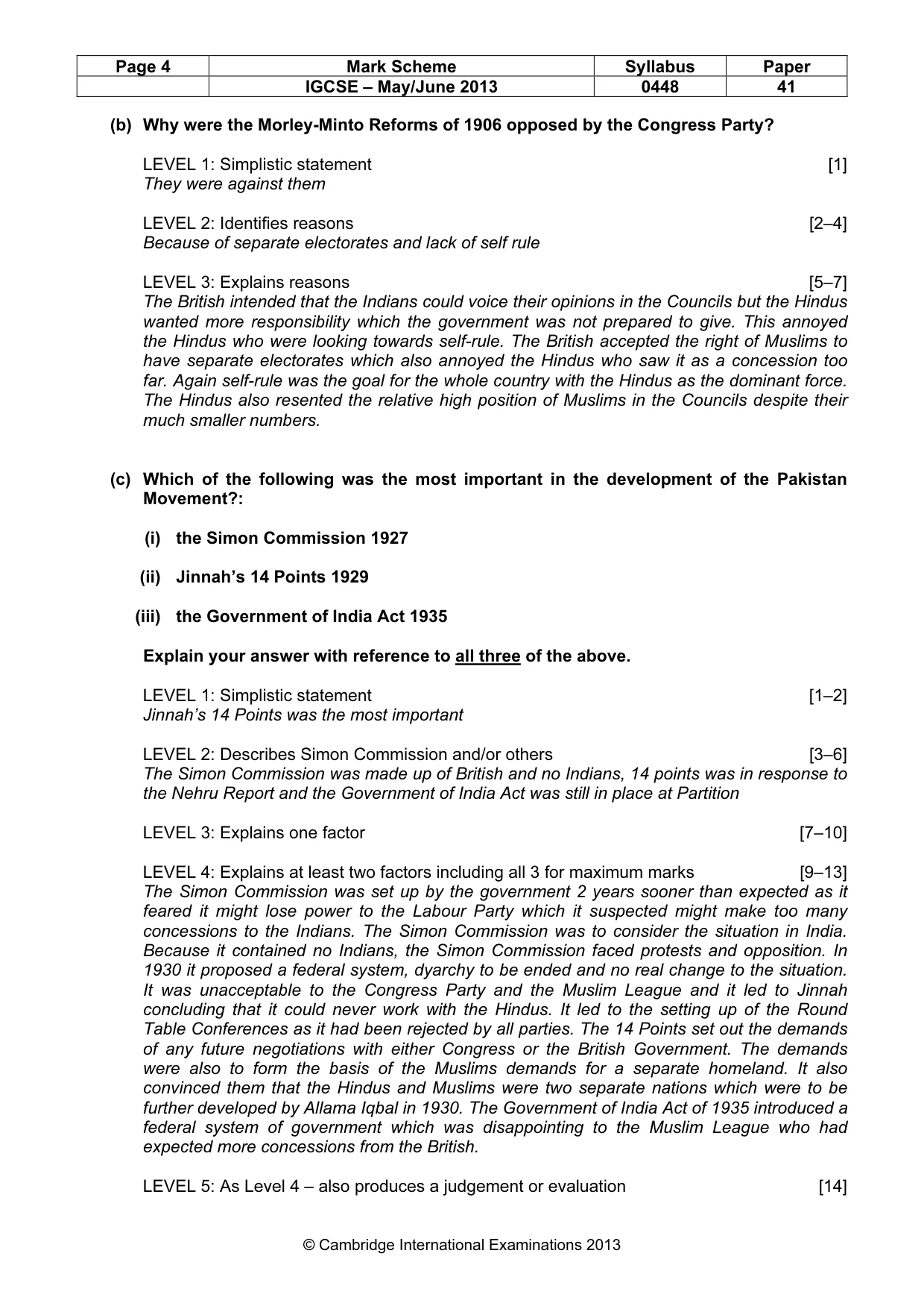 Mark scheme, page 5 of 11
