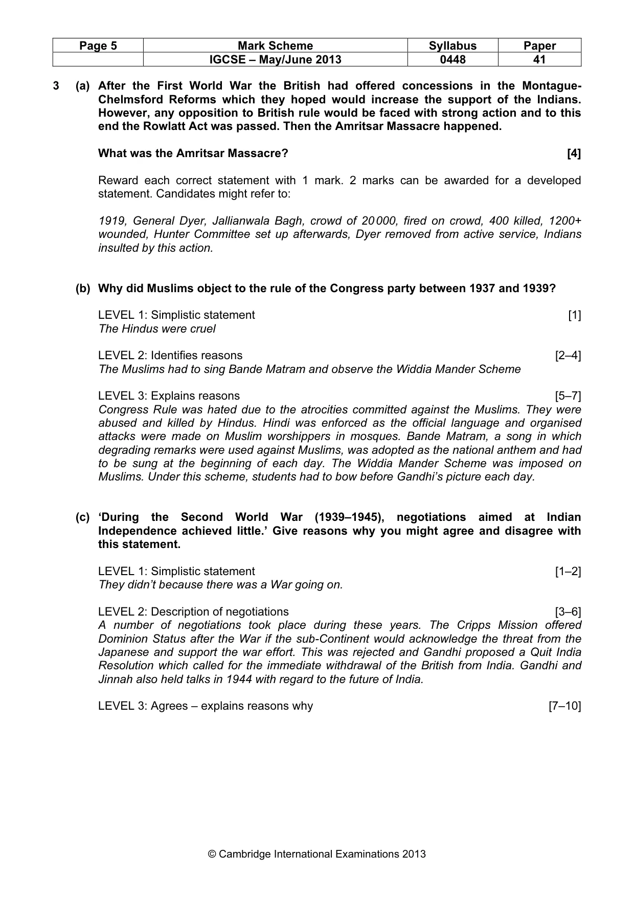 Mark scheme, page 6 of 11
