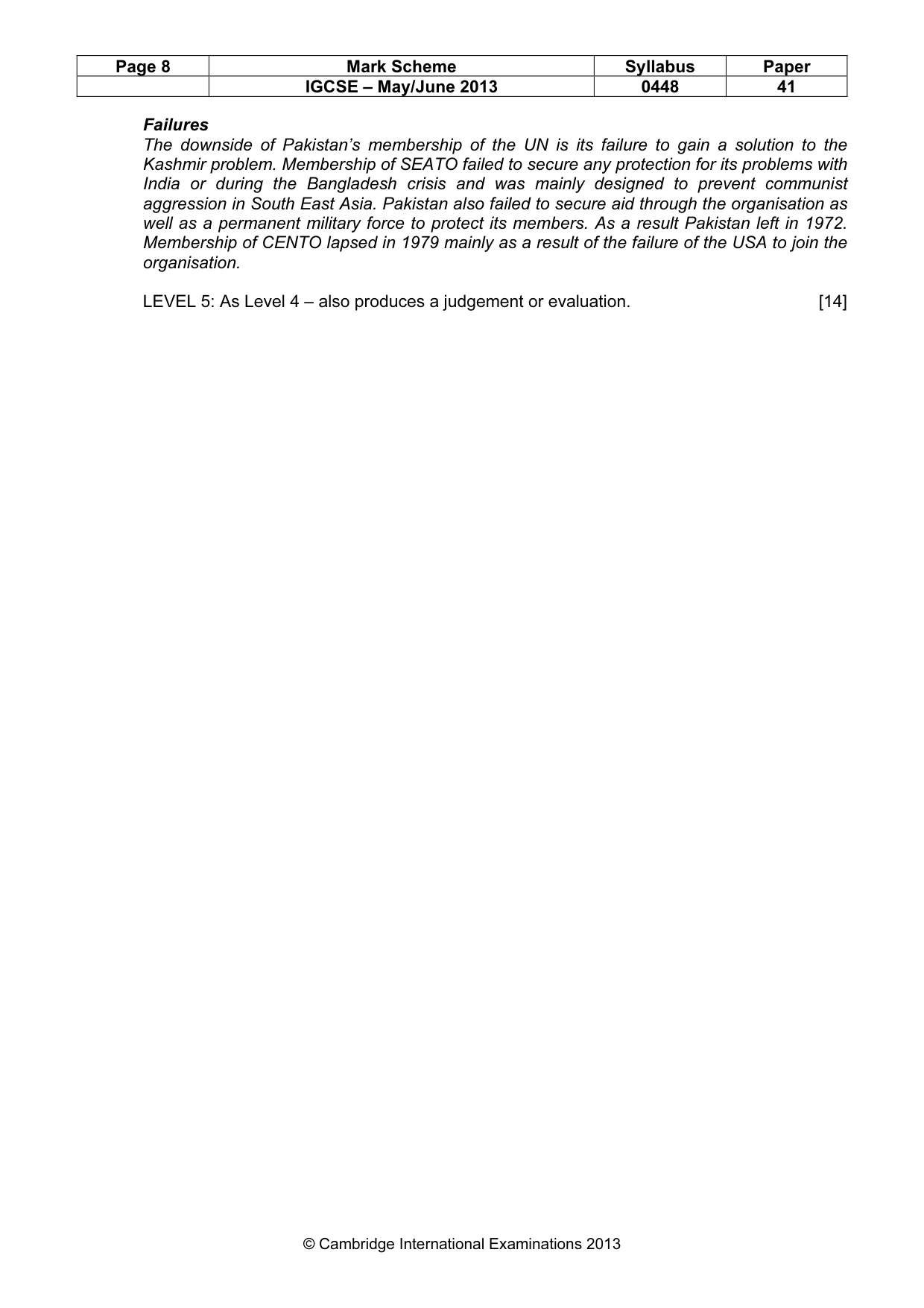 Mark scheme, page 9 of 11