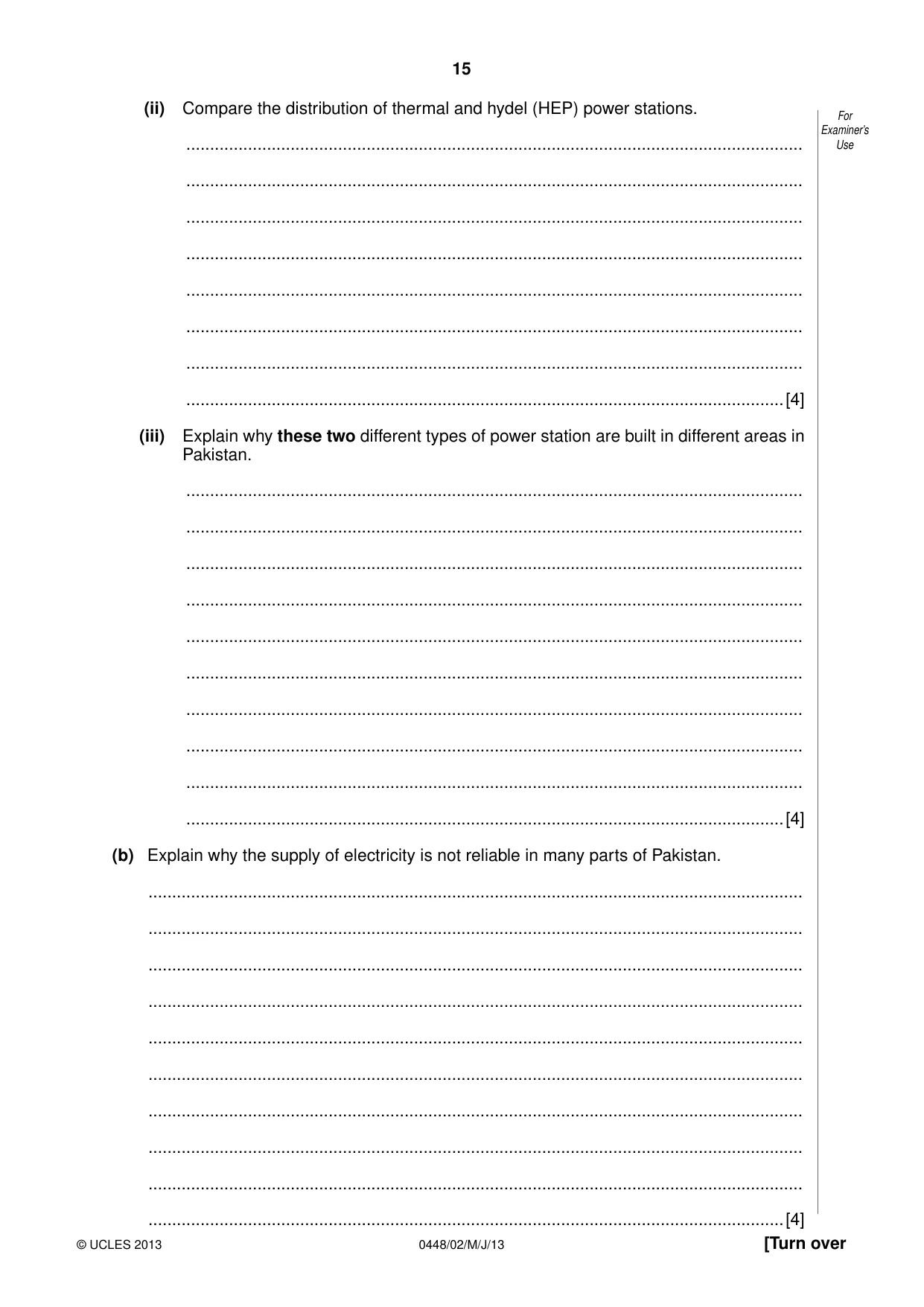Cambridge IGCSE Pakistan Studies 0448 2013 May/June Paper 2 · Variant 1 question paper, page 16 of 25
