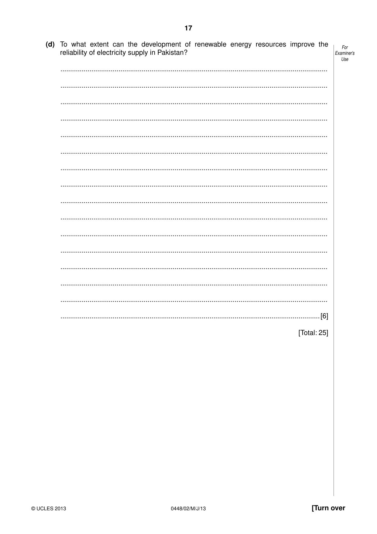 Cambridge IGCSE Pakistan Studies 0448 2013 May/June Paper 2 · Variant 1 question paper, page 18 of 25