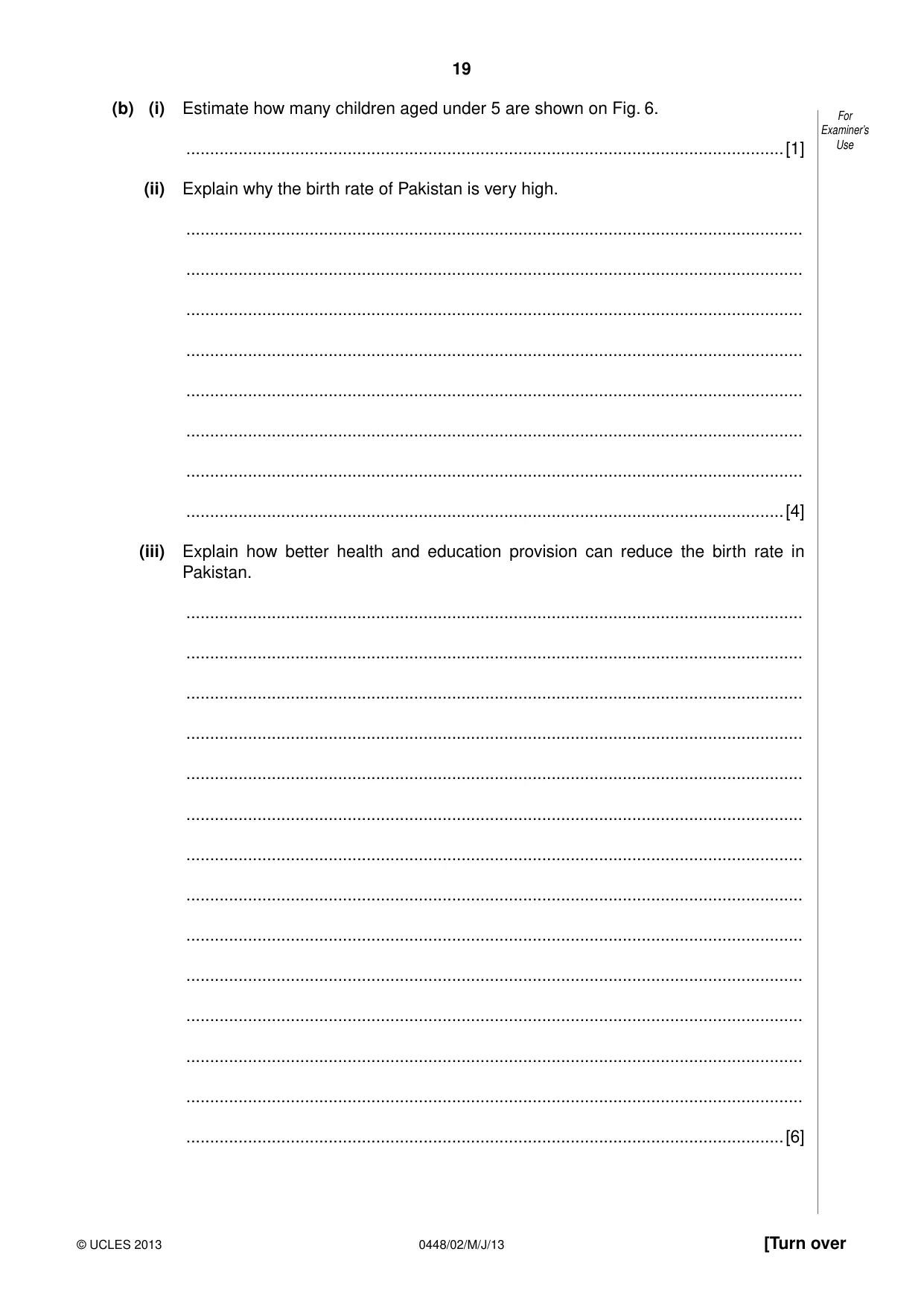 Cambridge IGCSE Pakistan Studies 0448 2013 May/June Paper 2 · Variant 1 question paper, page 20 of 25