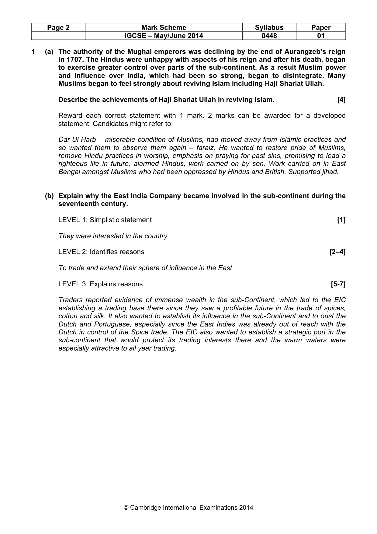 Mark scheme, page 2 of 11