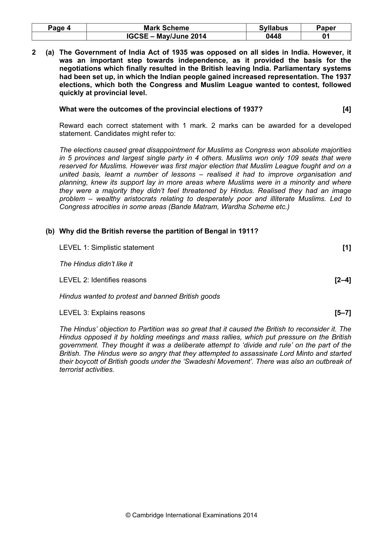 Mark scheme, page 4 of 11