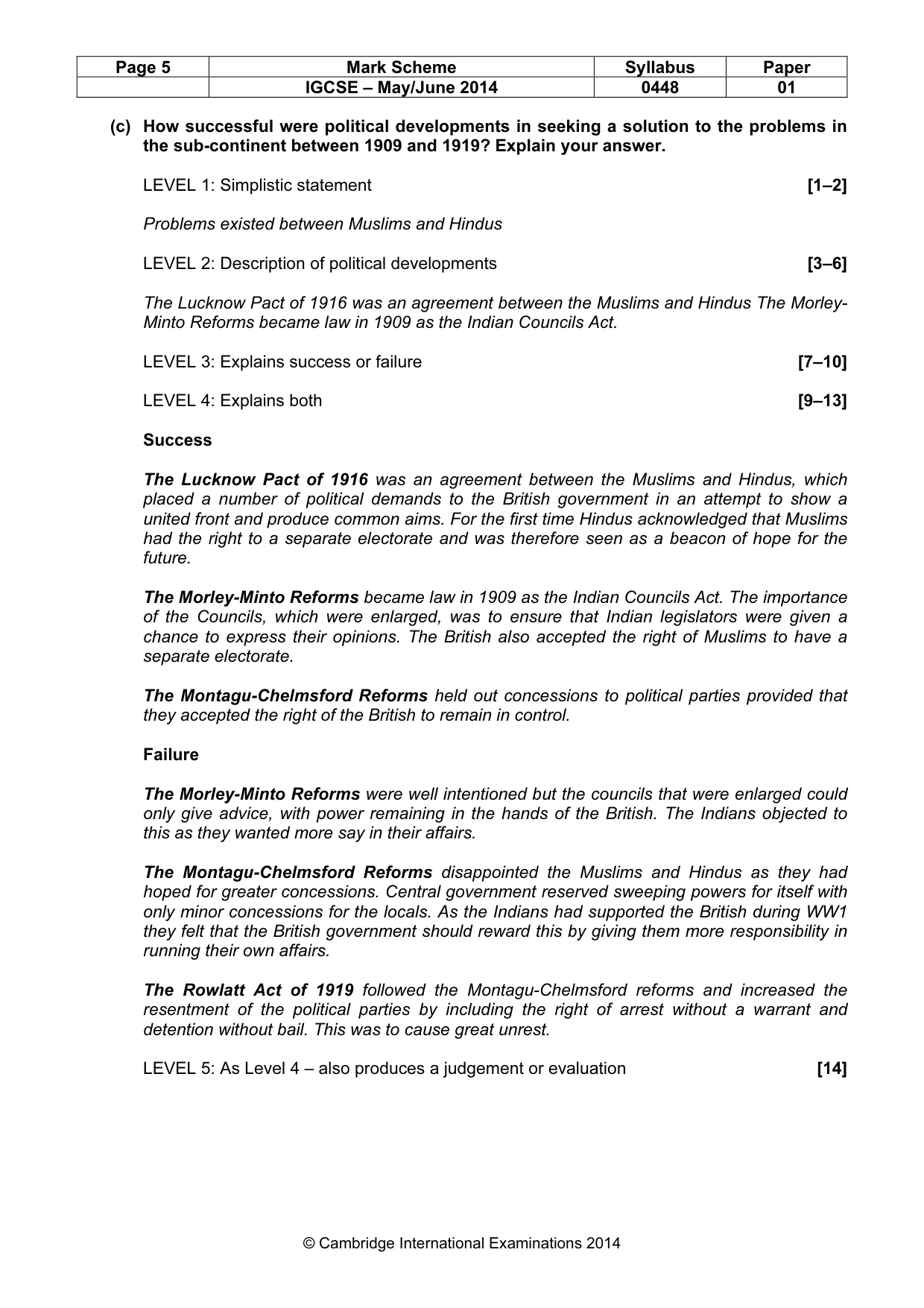Mark scheme, page 5 of 11