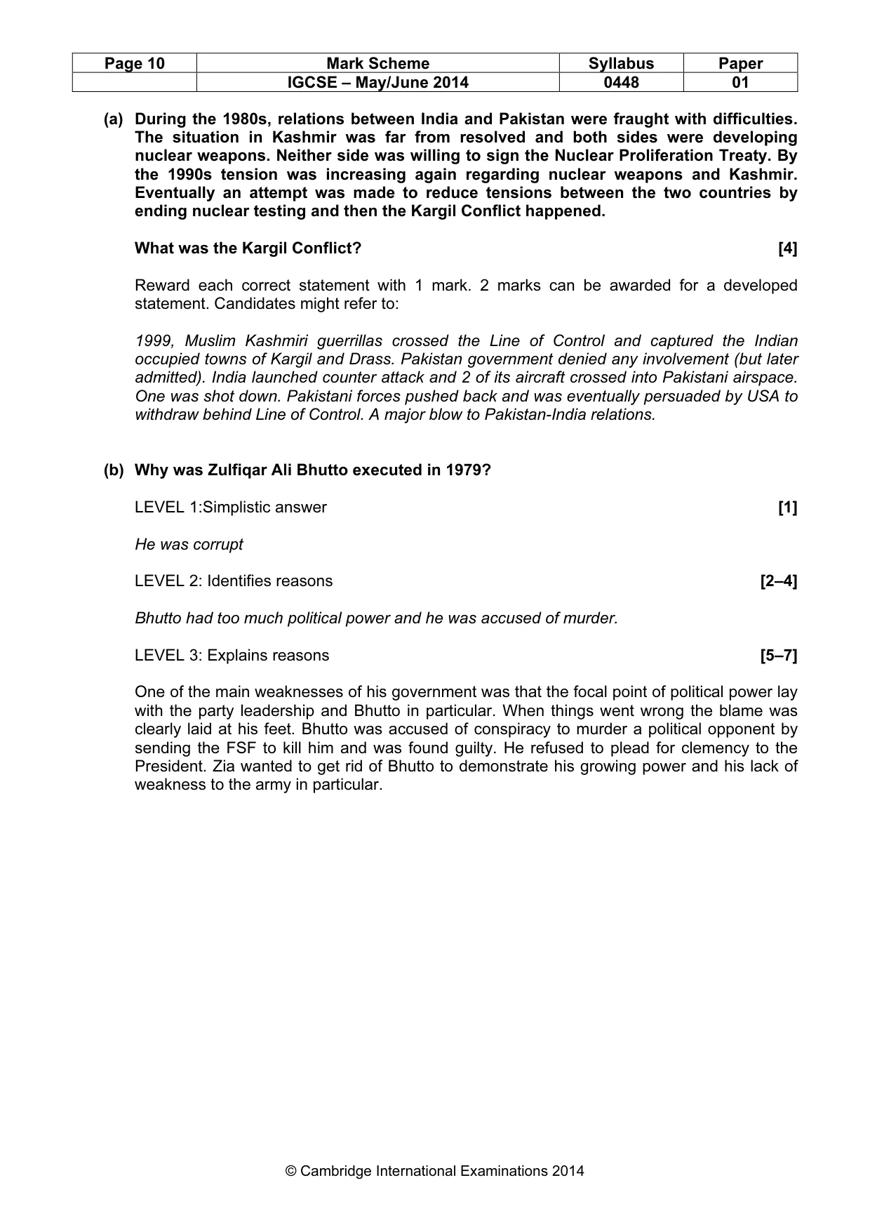 Mark scheme, page 10 of 11