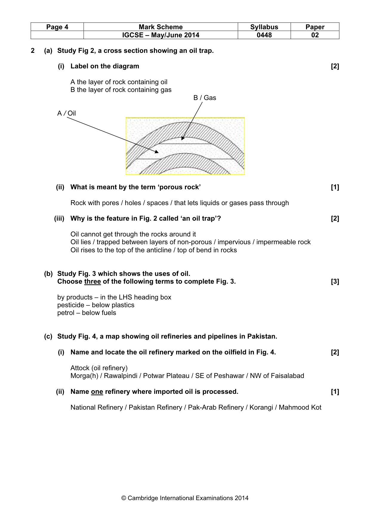 Mark scheme, page 4 of 11
