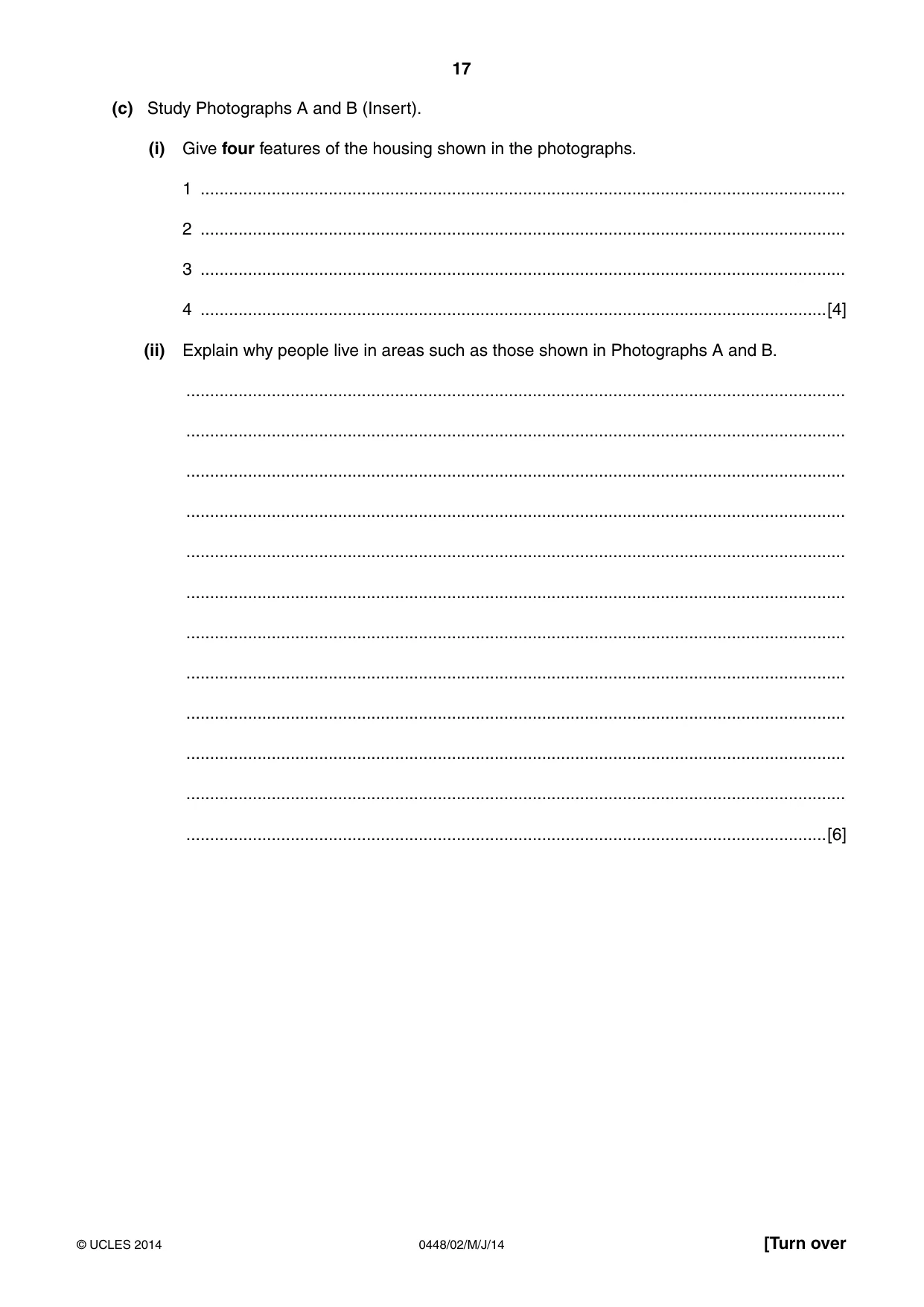 Cambridge IGCSE Pakistan Studies 0448 2014 May/June Paper 2 · Variant 1 question paper, page 17 of 20