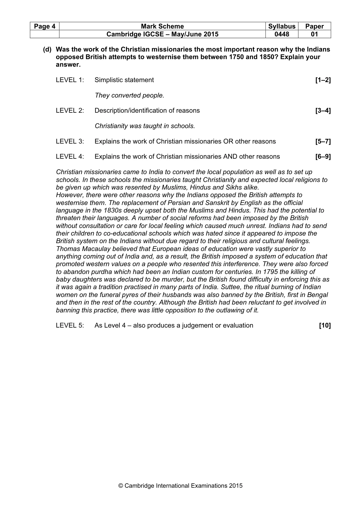 Mark scheme, page 4 of 12