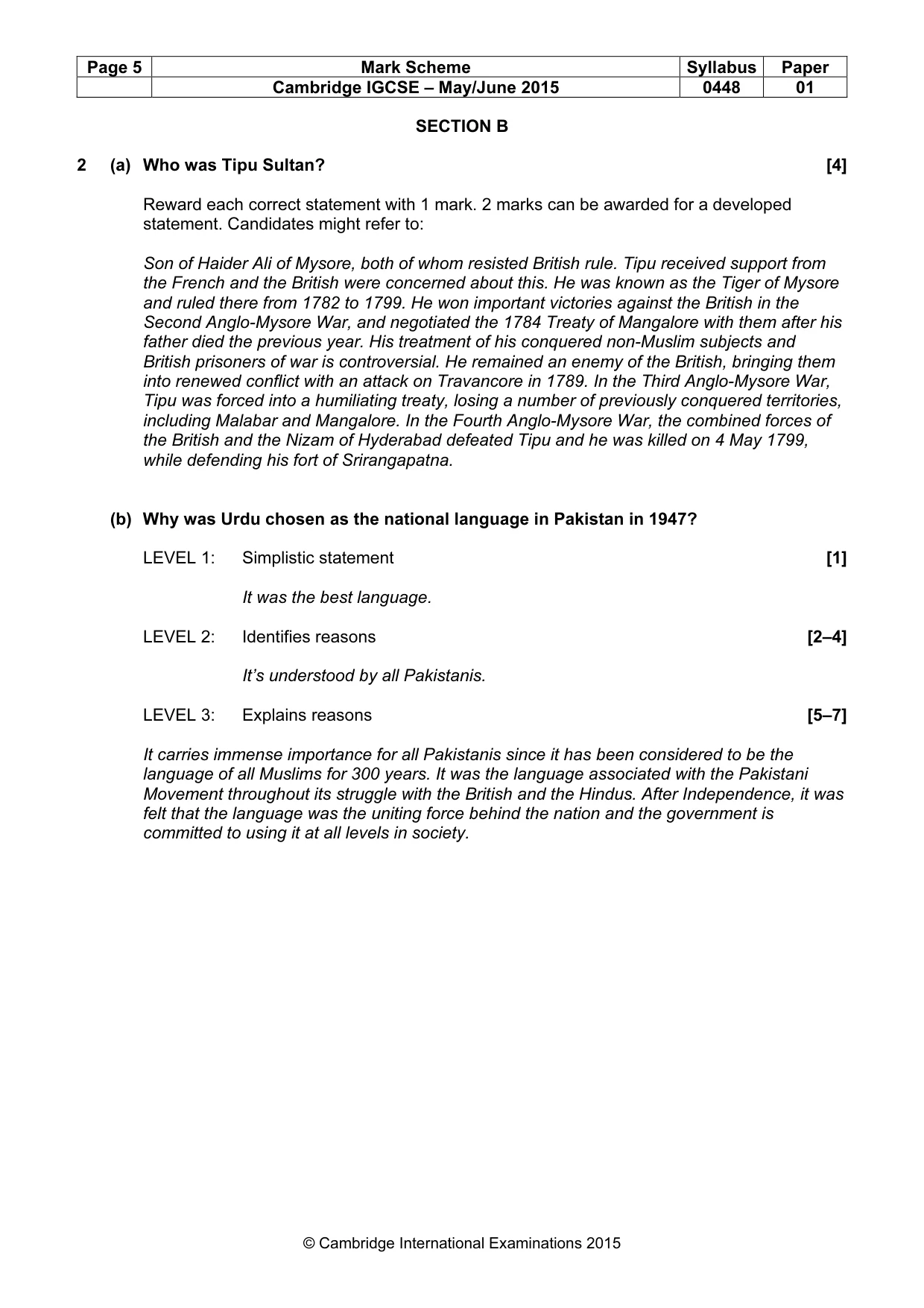 Mark scheme, page 5 of 12