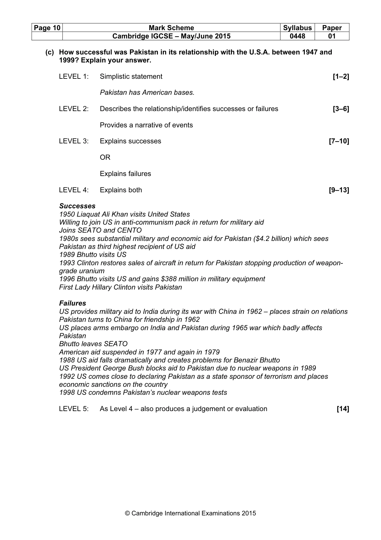 Mark scheme, page 10 of 12