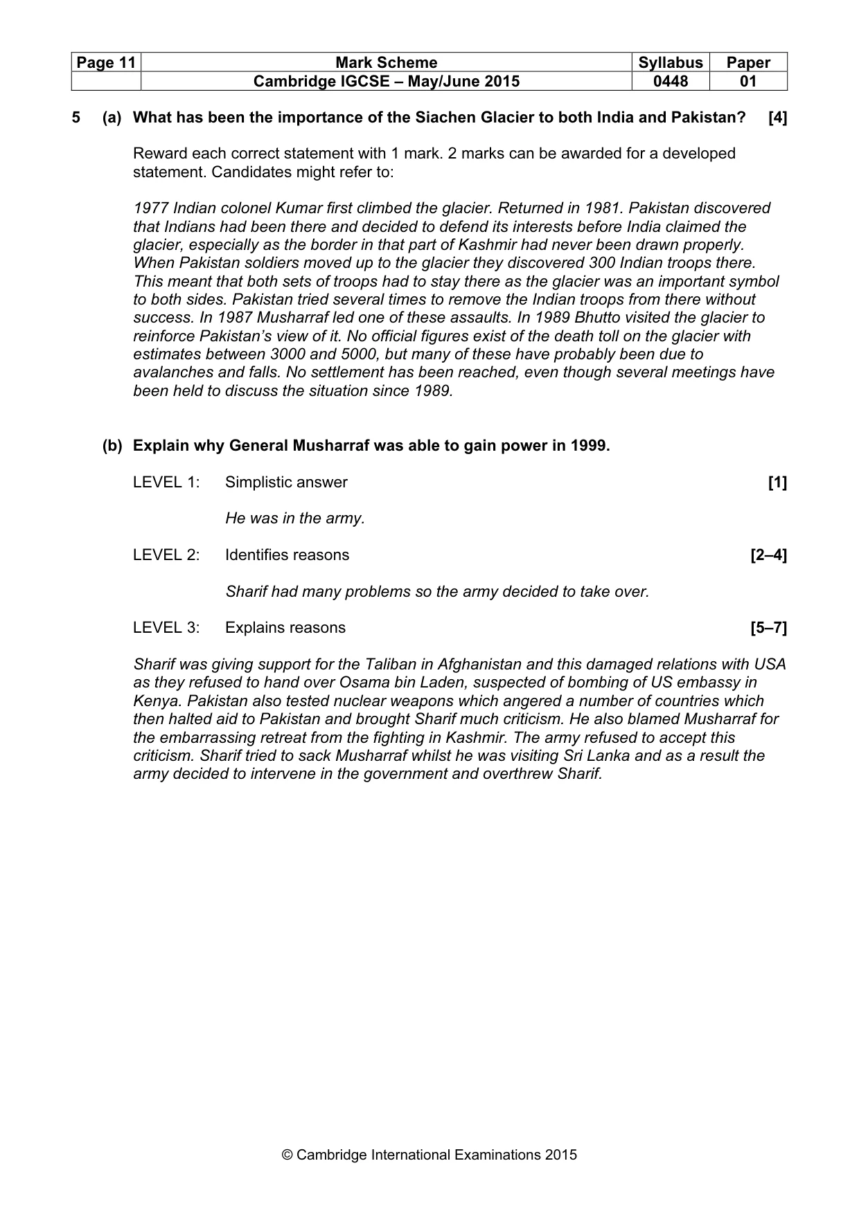 Mark scheme, page 11 of 12
