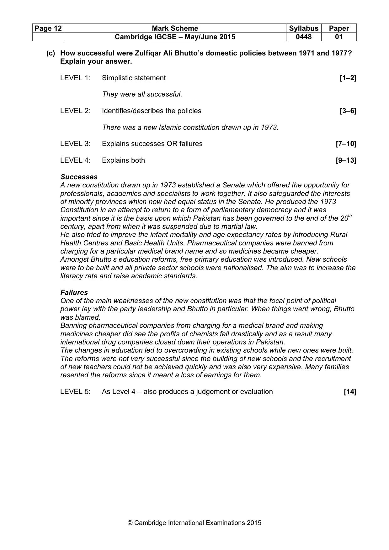 Mark scheme, page 12 of 12