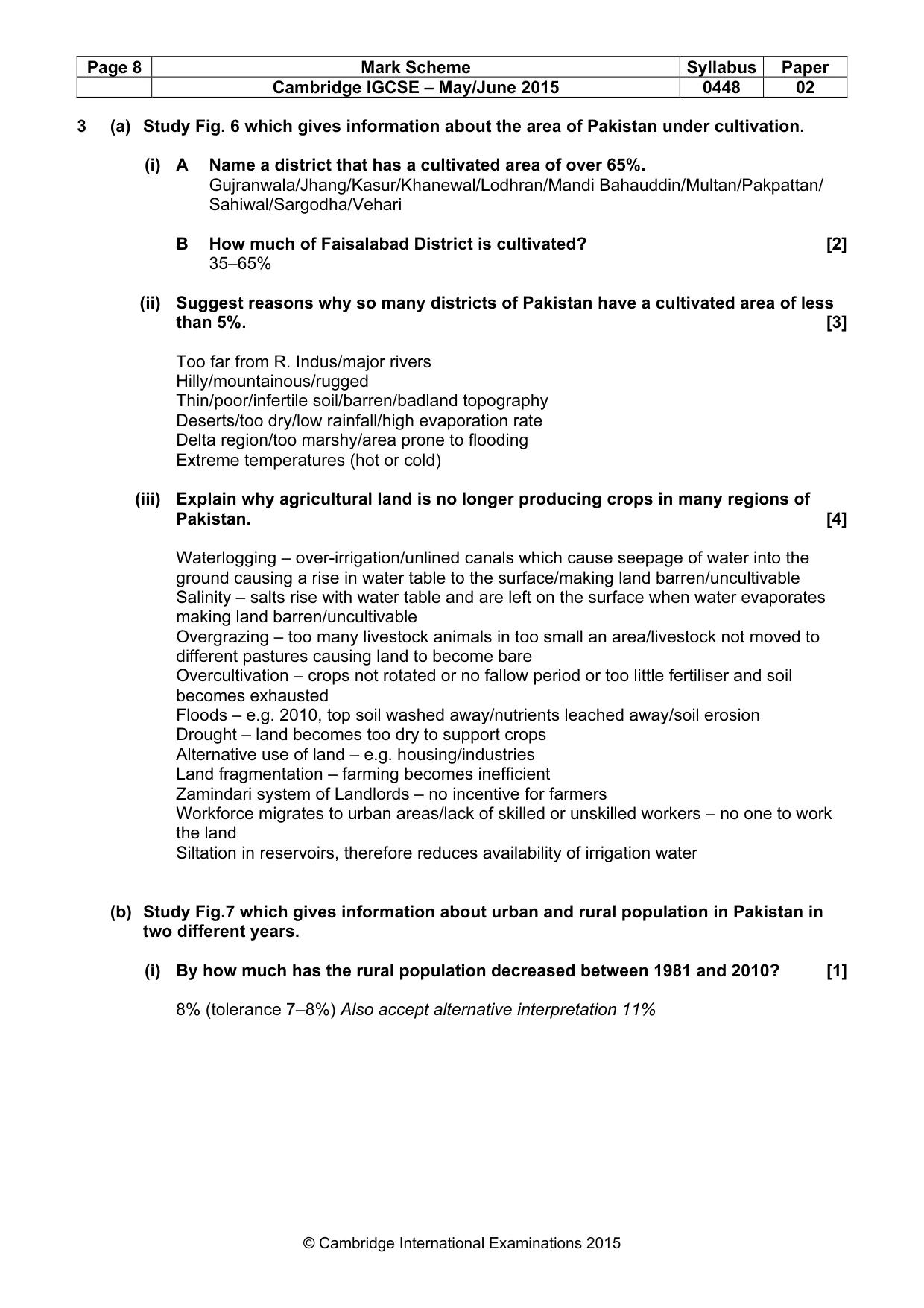 Mark scheme, page 8 of 18