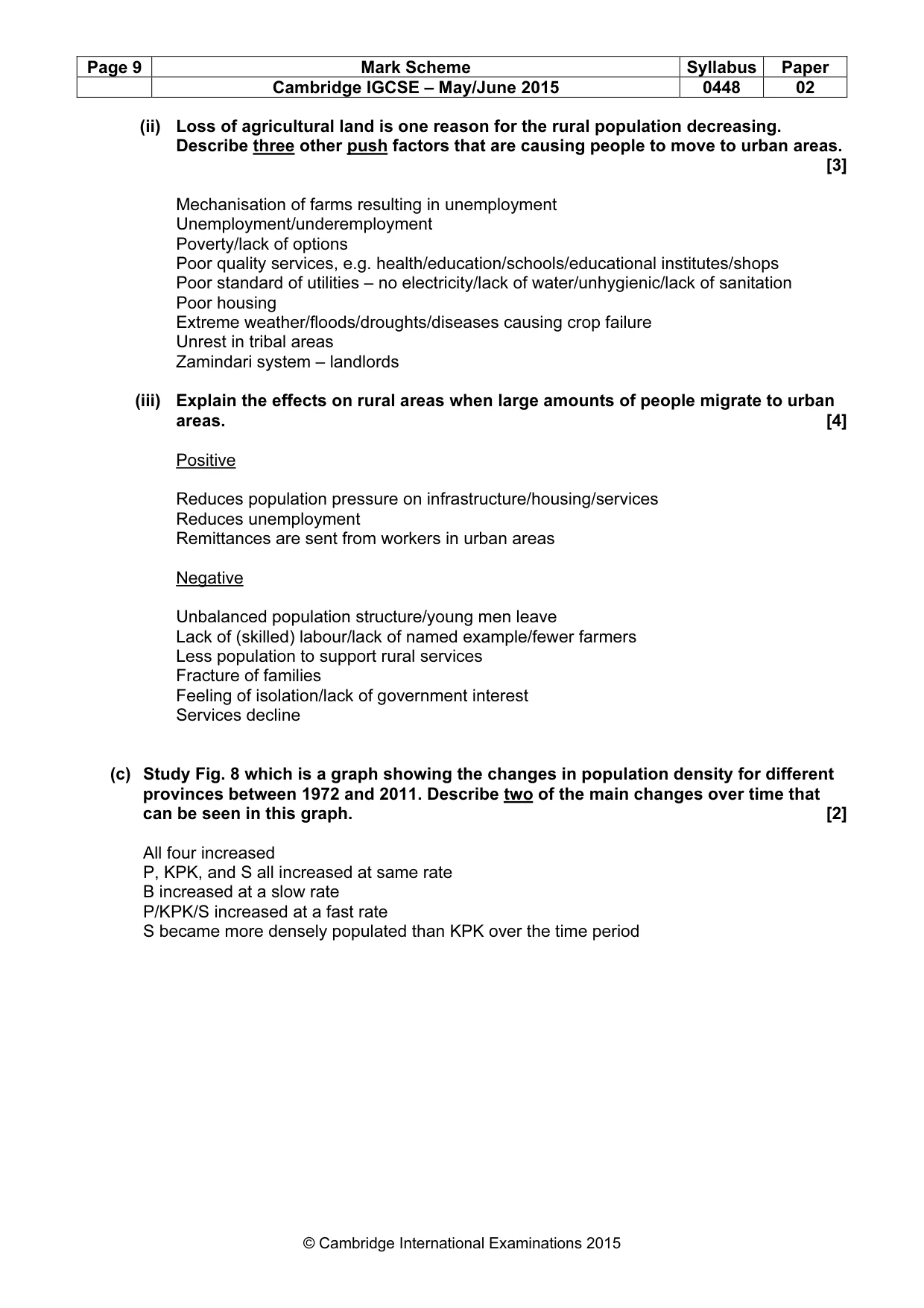 Mark scheme, page 9 of 18