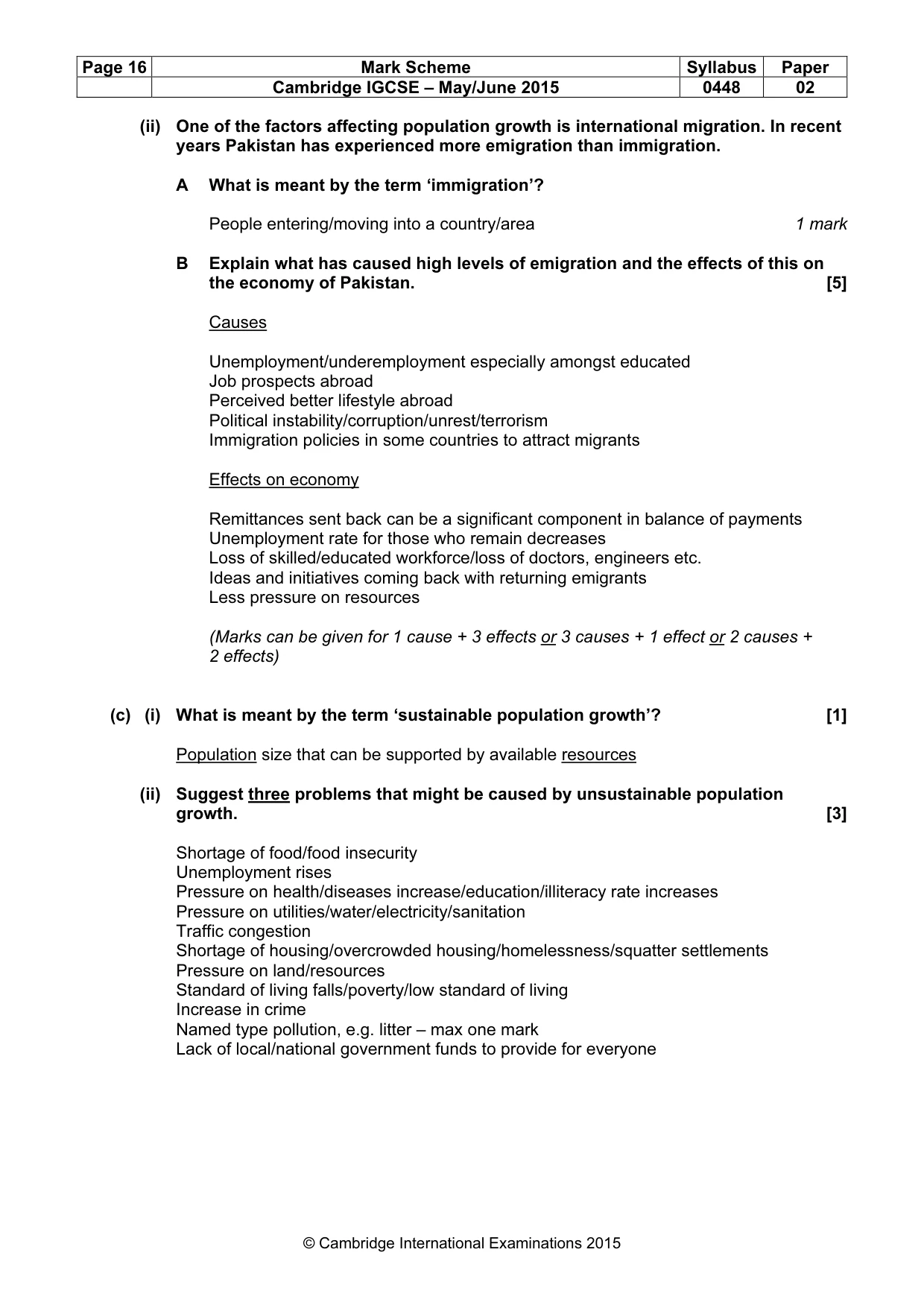 Mark scheme, page 16 of 18