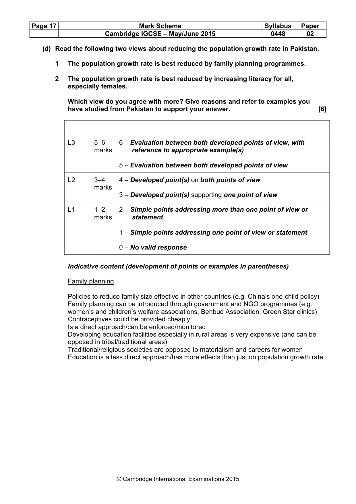 Mark scheme, page 17 of 18