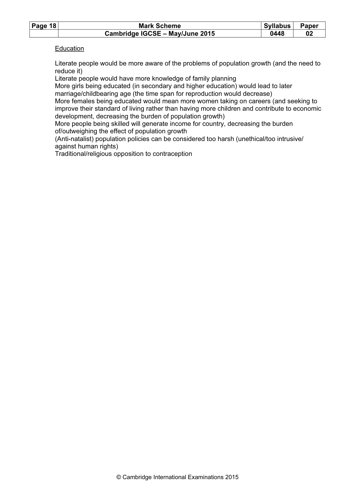 Mark scheme, page 18 of 18