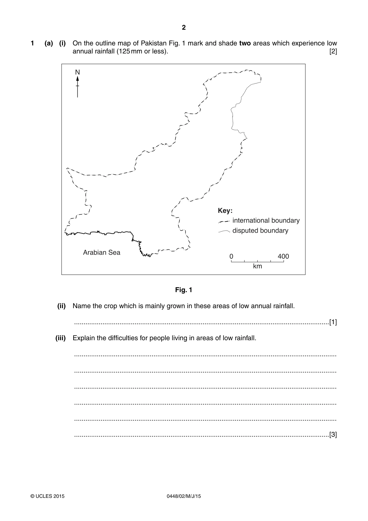 Cambridge IGCSE Pakistan Studies 0448 2015 May/June Paper 2 · Variant 1 question paper, page 2 of 20