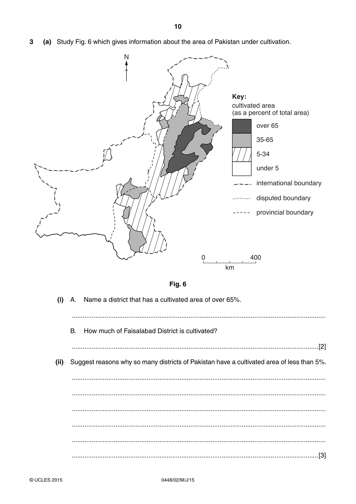 Cambridge IGCSE Pakistan Studies 0448 2015 May/June Paper 2 · Variant 1 question paper, page 10 of 20