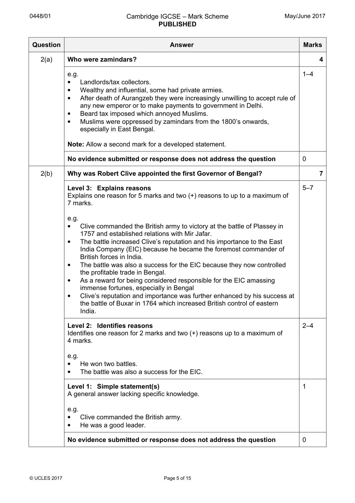 Mark scheme, page 5 of 15