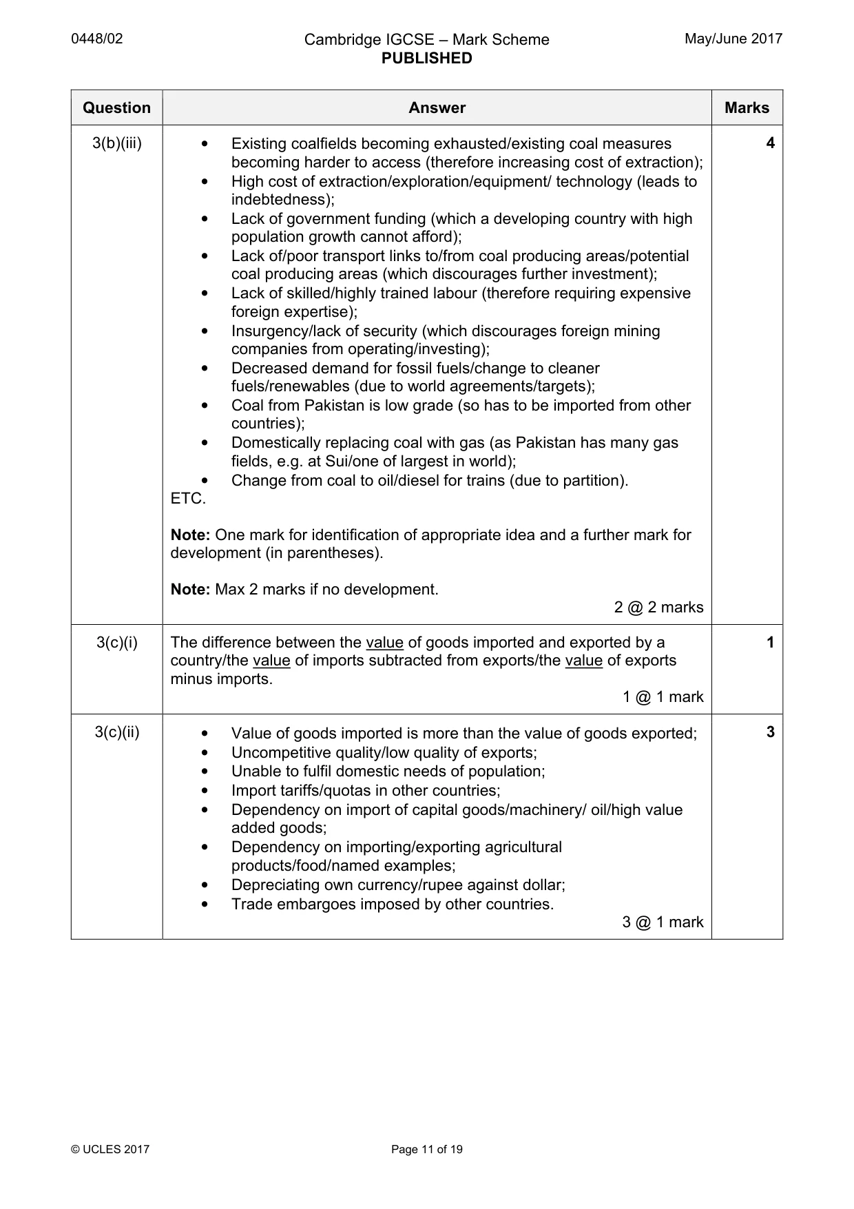 Mark scheme, page 11 of 19