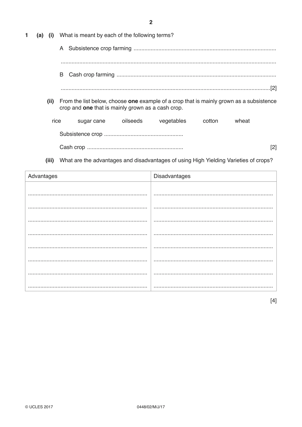 Cambridge IGCSE Pakistan Studies 0448 2017 May/June Paper 2 · Variant 1 question paper, page 2 of 24