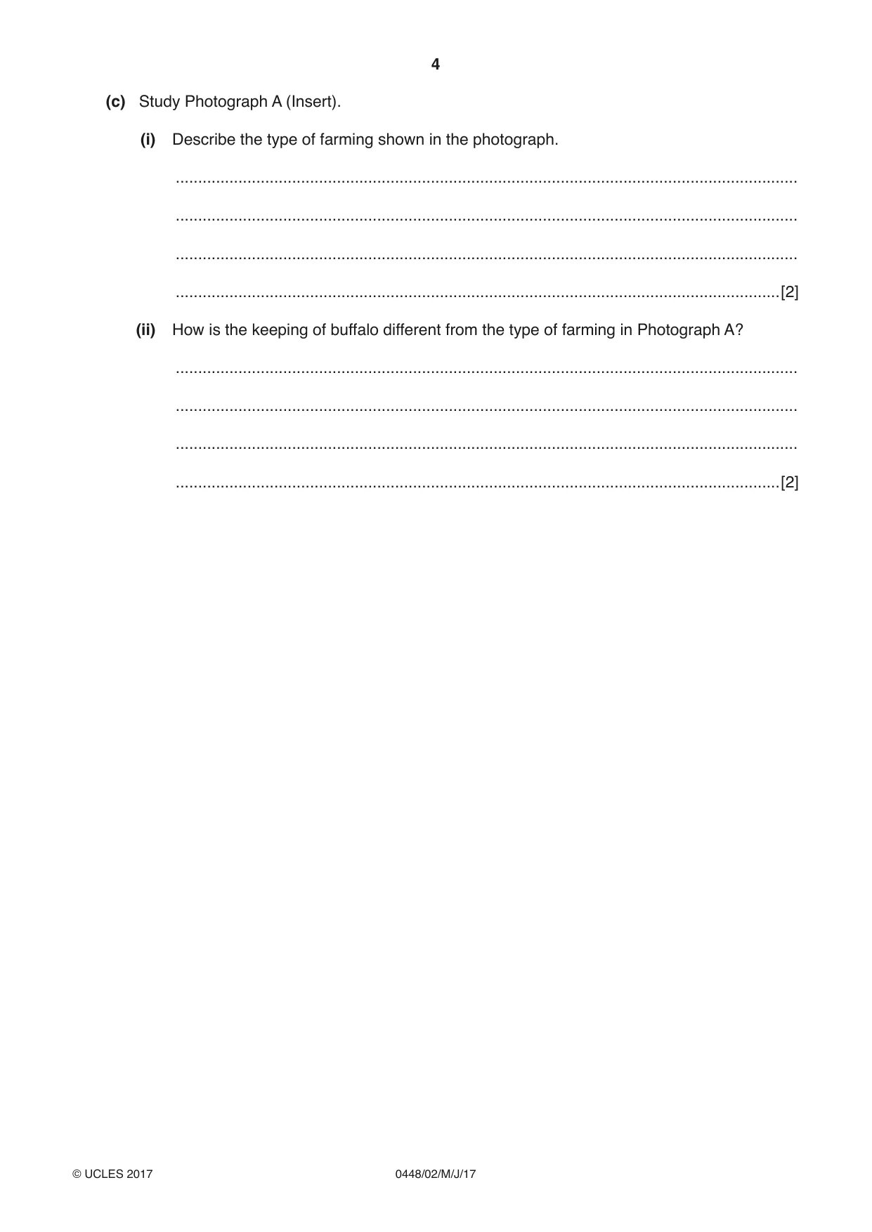 Cambridge IGCSE Pakistan Studies 0448 2017 May/June Paper 2 · Variant 1 question paper, page 4 of 24