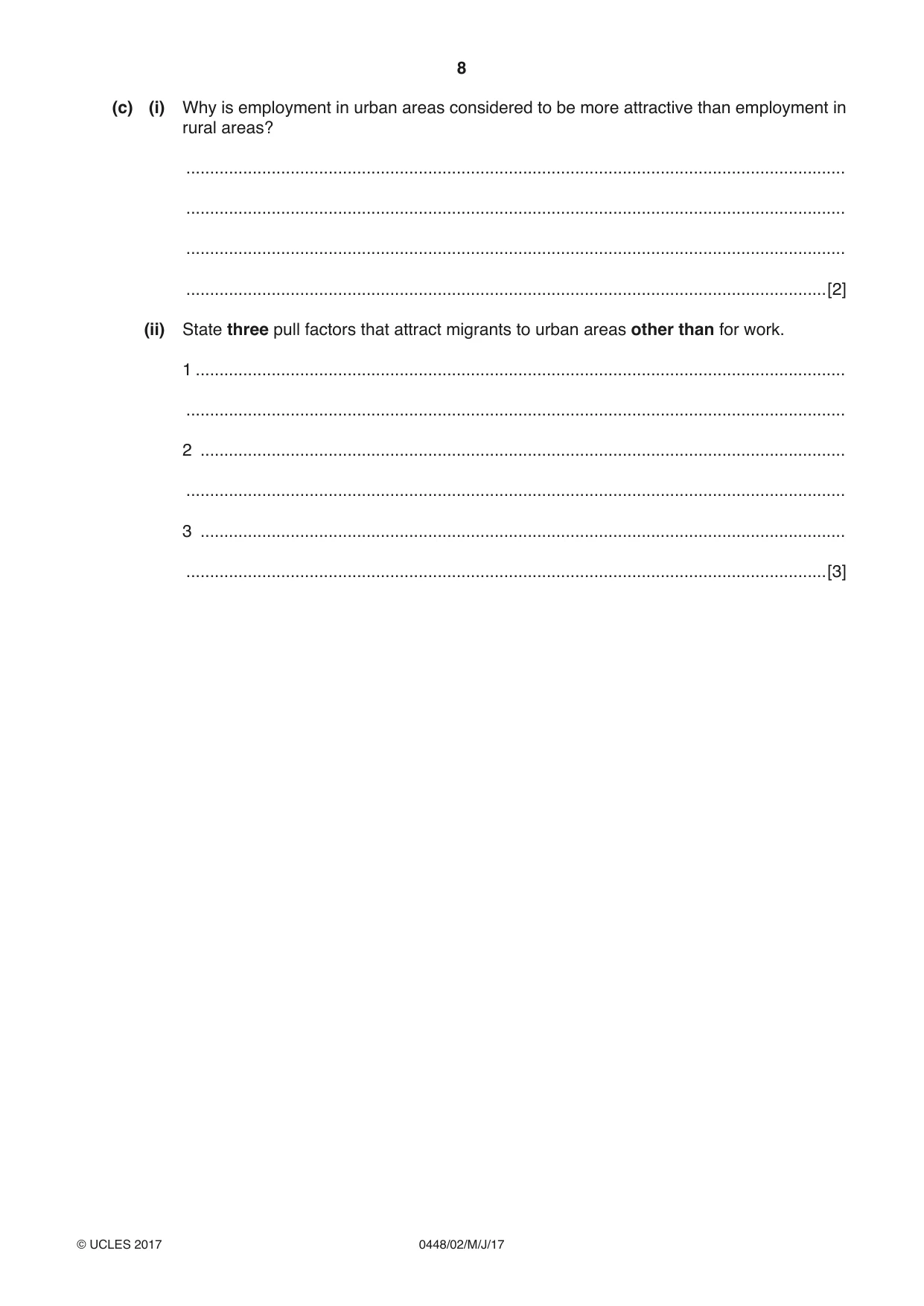 Cambridge IGCSE Pakistan Studies 0448 2017 May/June Paper 2 · Variant 1 question paper, page 8 of 24