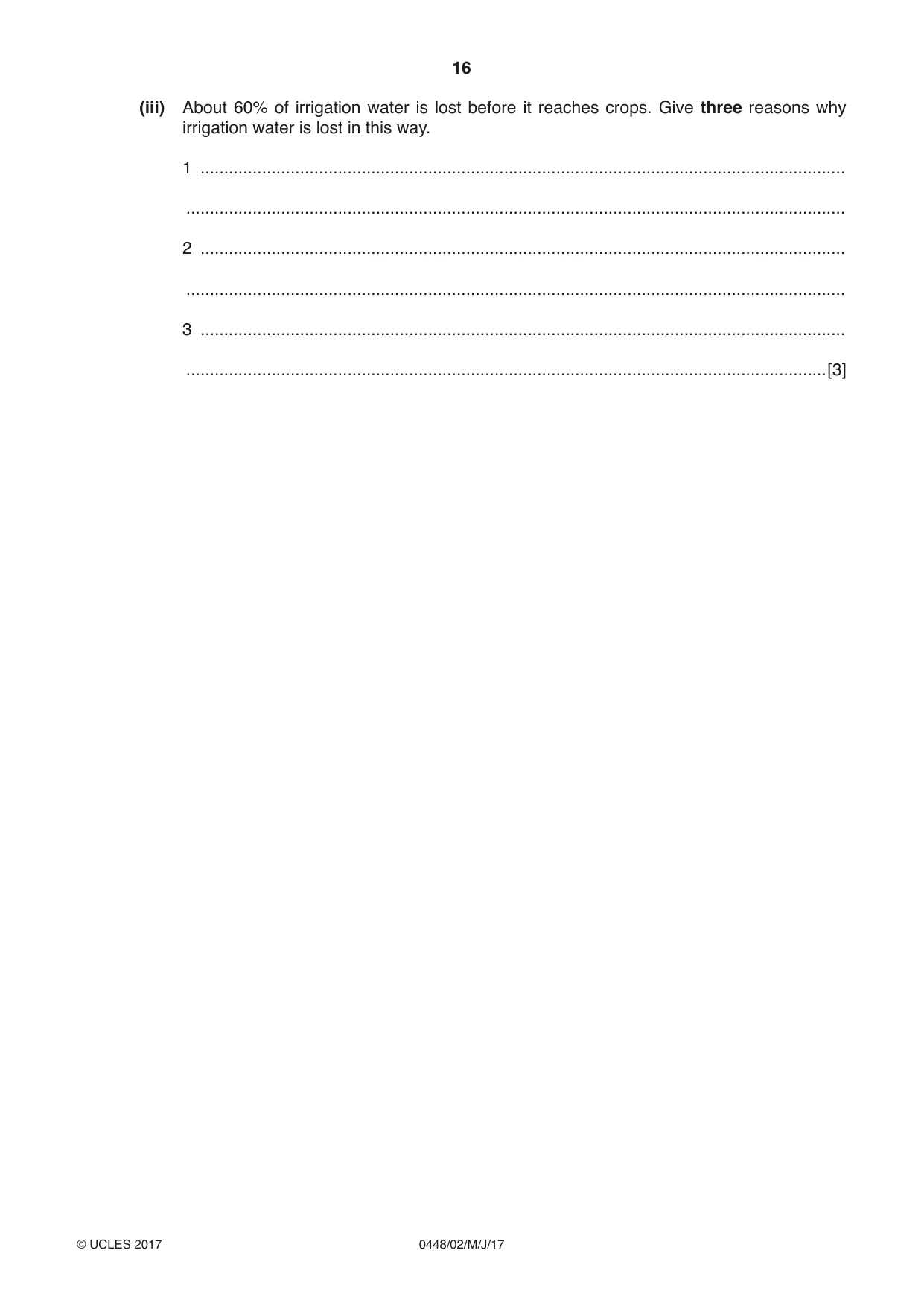 Cambridge IGCSE Pakistan Studies 0448 2017 May/June Paper 2 · Variant 1 question paper, page 16 of 24