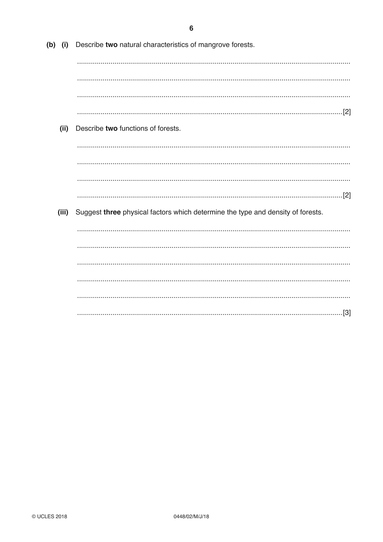 Cambridge IGCSE Pakistan Studies 0448 2018 May/June Paper 2 · Variant 0 question paper, page 6 of 24