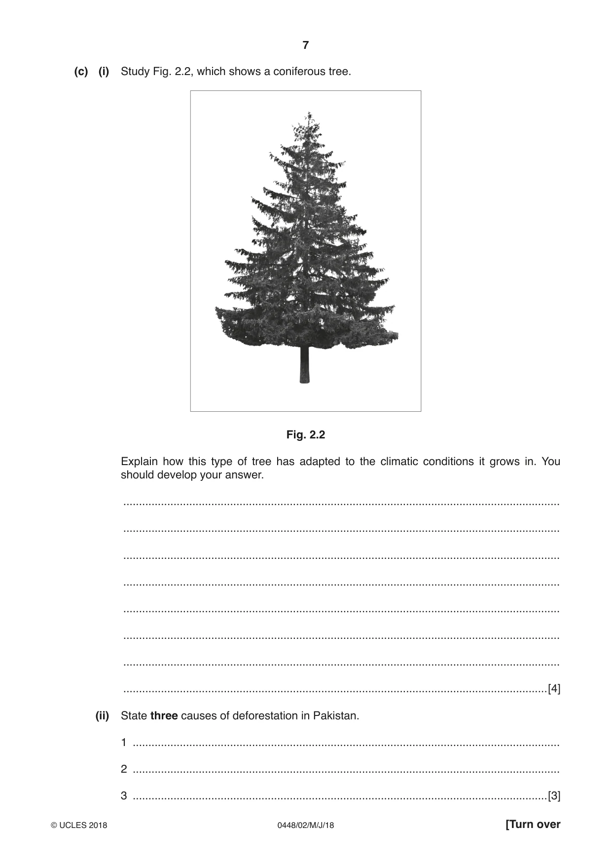 Cambridge IGCSE Pakistan Studies 0448 2018 May/June Paper 2 · Variant 0 question paper, page 7 of 24