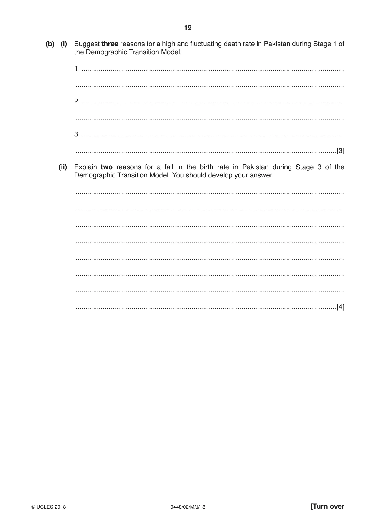 Cambridge IGCSE Pakistan Studies 0448 2018 May/June Paper 2 · Variant 0 question paper, page 19 of 24