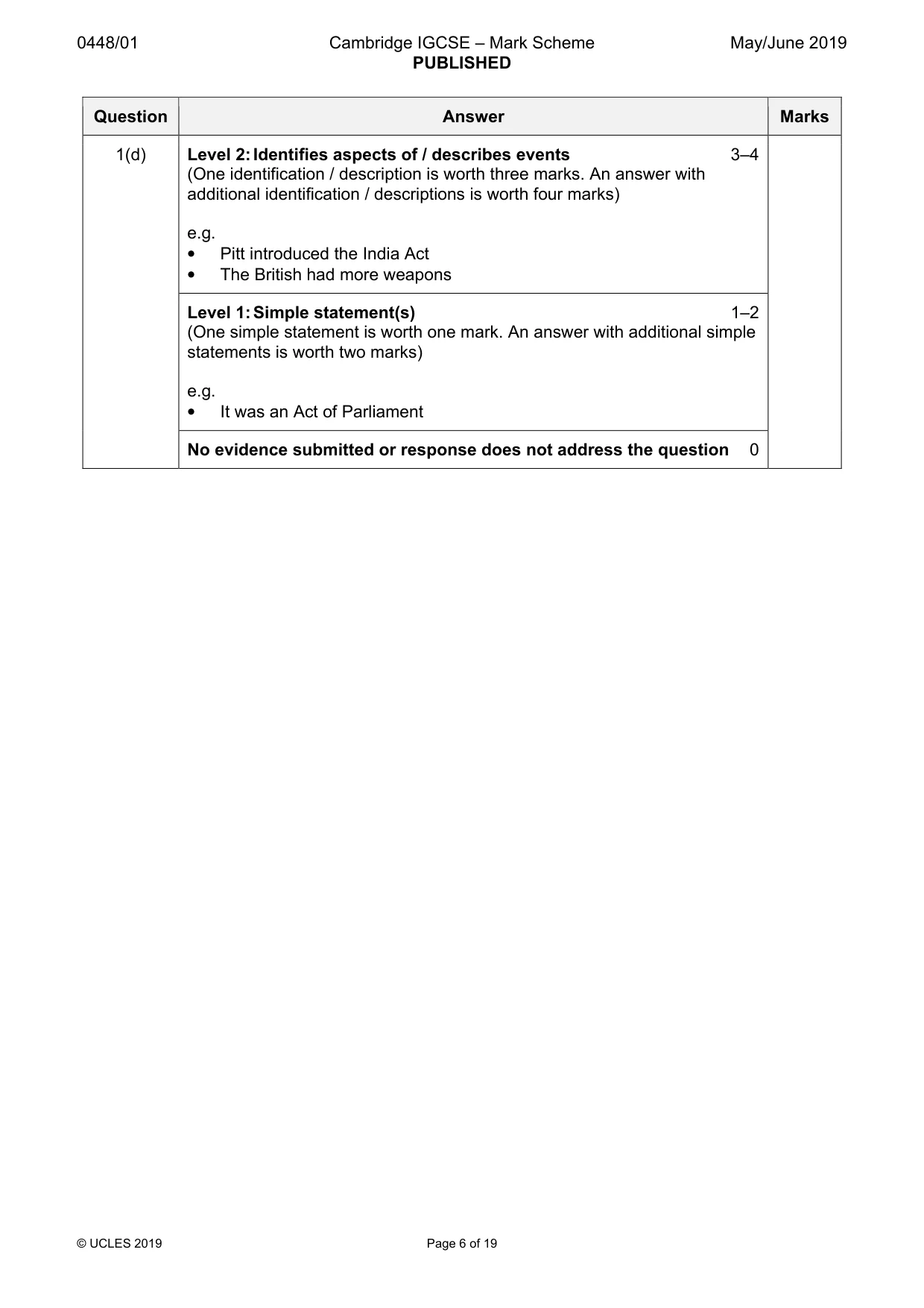 Mark scheme, page 6 of 19