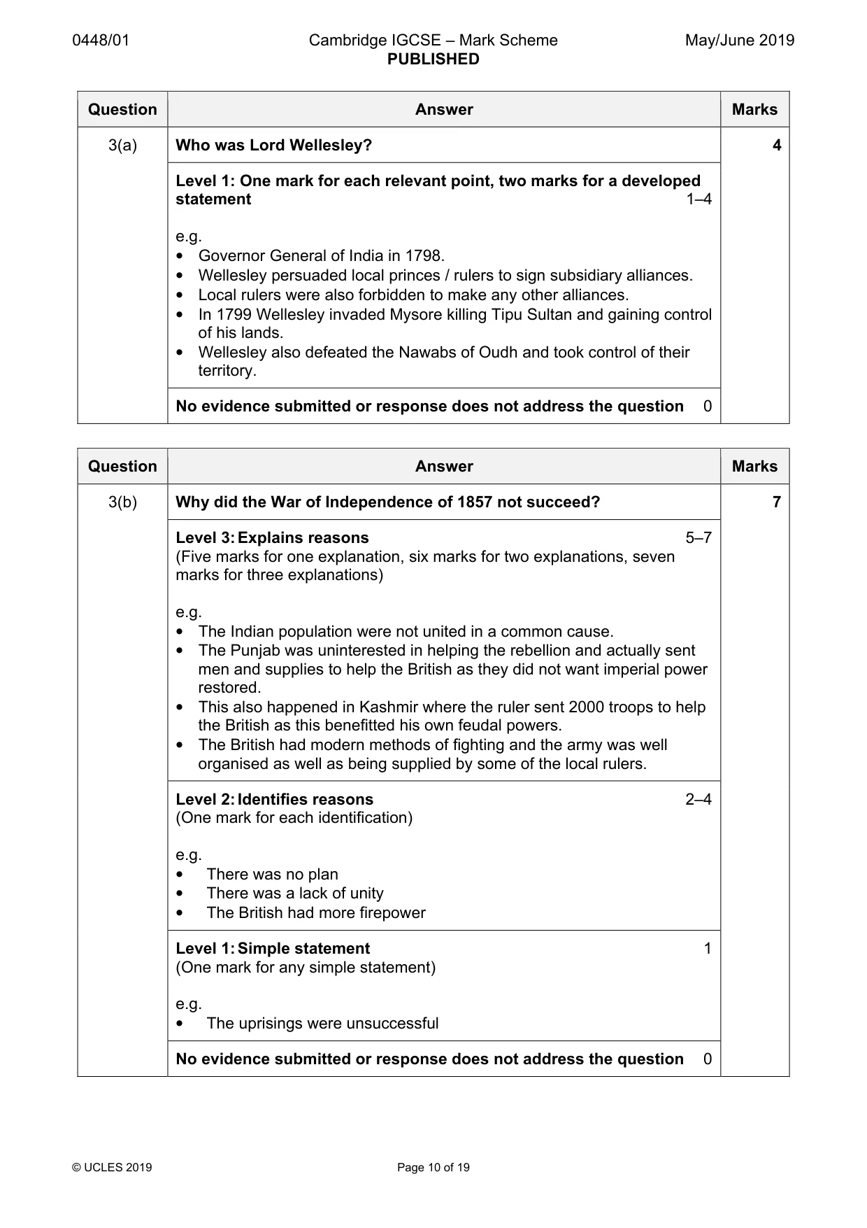 Mark scheme, page 10 of 19