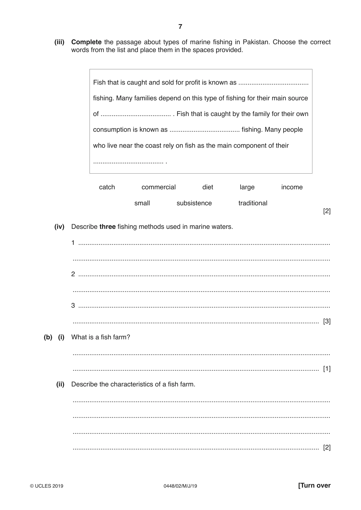Cambridge IGCSE Pakistan Studies 0448 2019 May/June Paper 2 · Variant 1 question paper, page 7 of 24