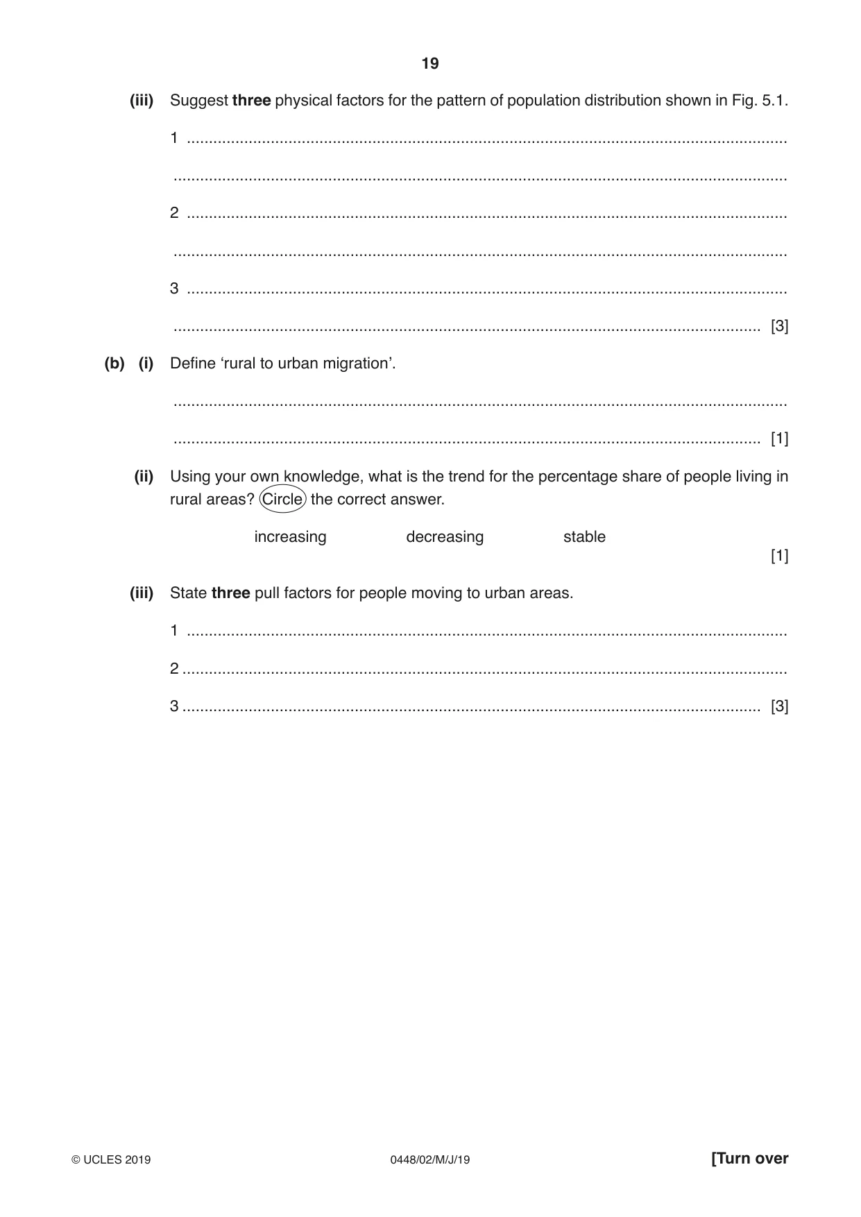 Cambridge IGCSE Pakistan Studies 0448 2019 May/June Paper 2 · Variant 1 question paper, page 19 of 24