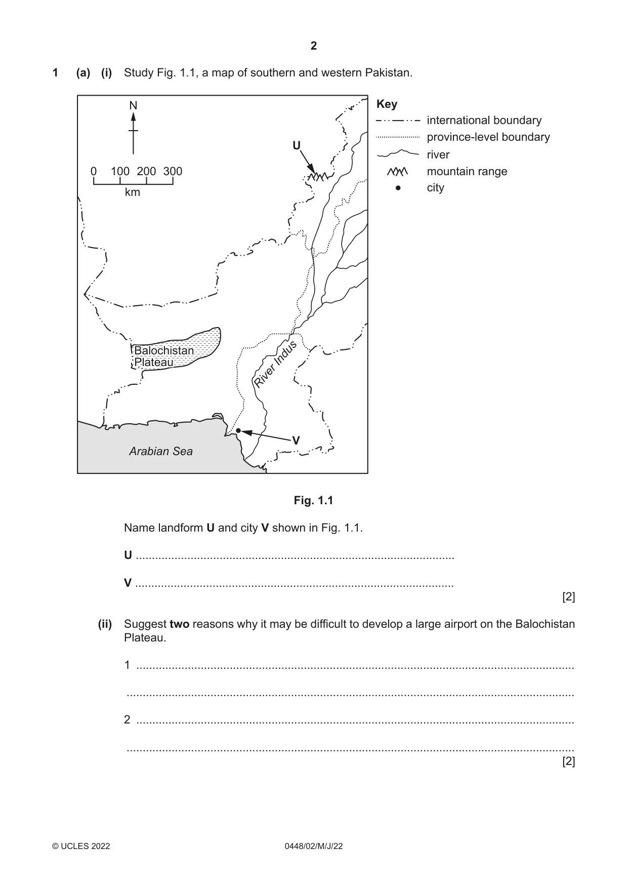 Cambridge IGCSE Pakistan Studies 0448 2022 May/June Paper 2 · Variant 0 question paper, page 2 of 20