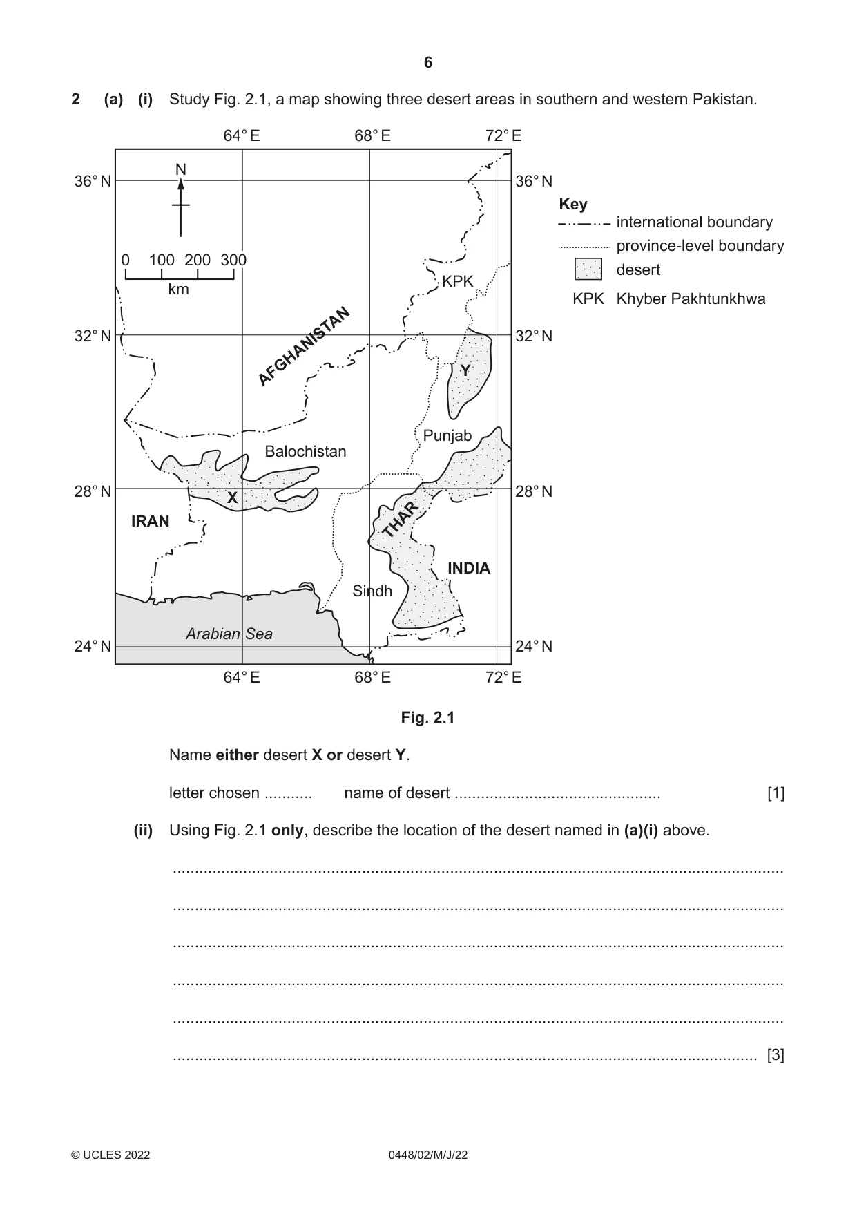 Cambridge IGCSE Pakistan Studies 0448 2022 May/June Paper 2 · Variant 0 question paper, page 6 of 20