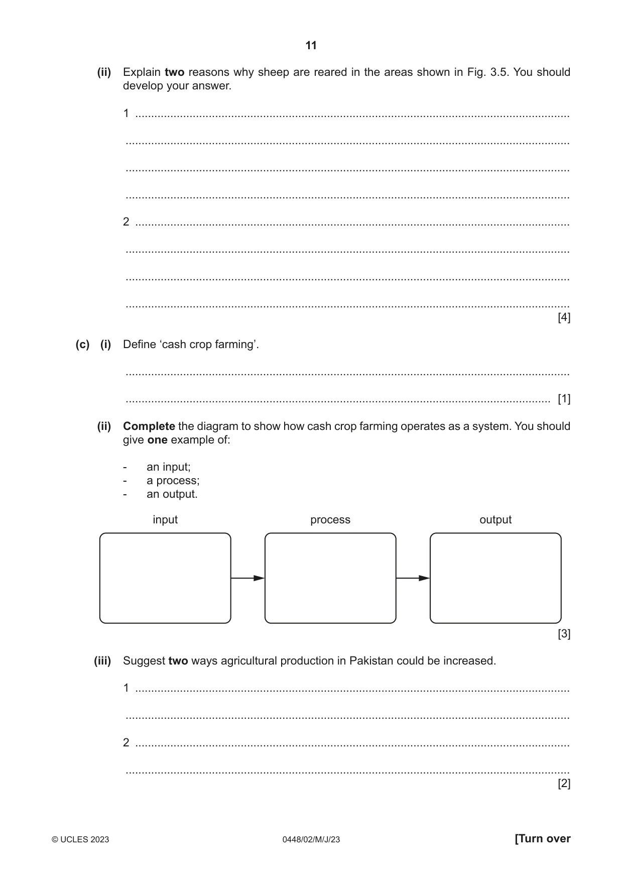 Cambridge IGCSE Pakistan Studies 0448 2023 May/June Paper 2 · Variant 0 question paper, page 11 of 20