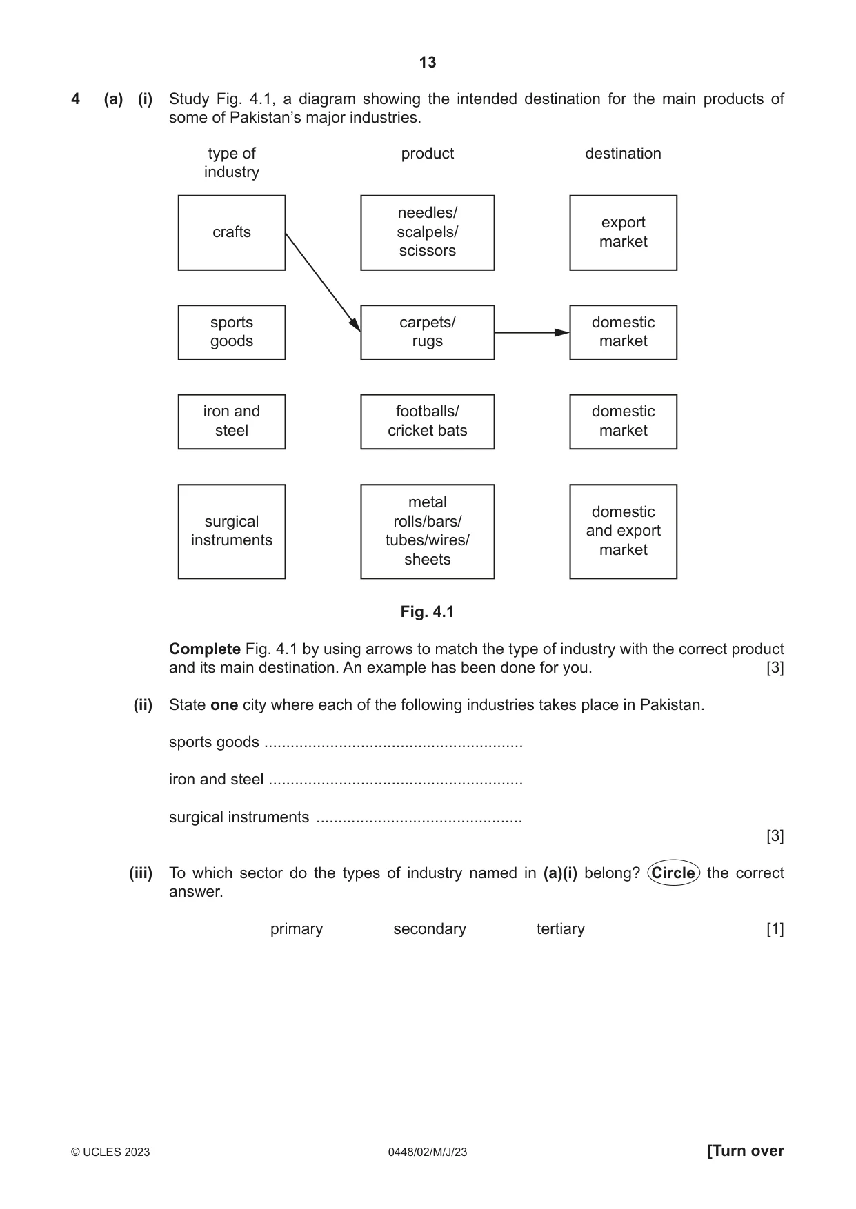 Cambridge IGCSE Pakistan Studies 0448 2023 May/June Paper 2 · Variant 0 question paper, page 13 of 20