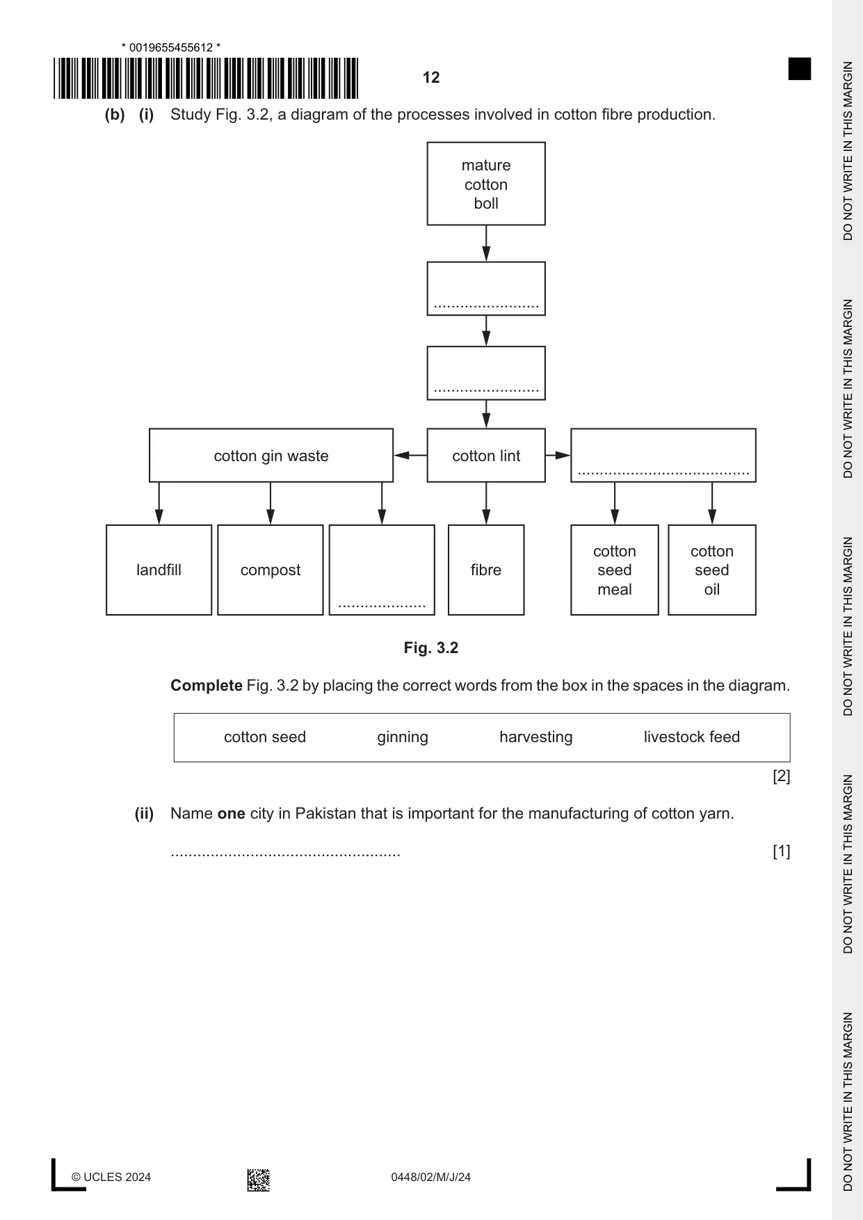 Cambridge IGCSE Pakistan Studies 0448 2024 May/June Paper 2 · Variant 0 question paper, page 12 of 28