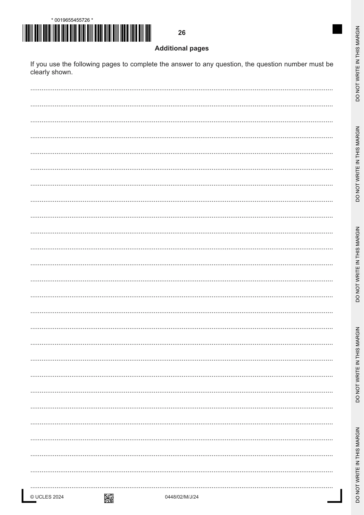 Cambridge IGCSE Pakistan Studies 0448 2024 May/June Paper 2 · Variant 0 question paper, page 26 of 28