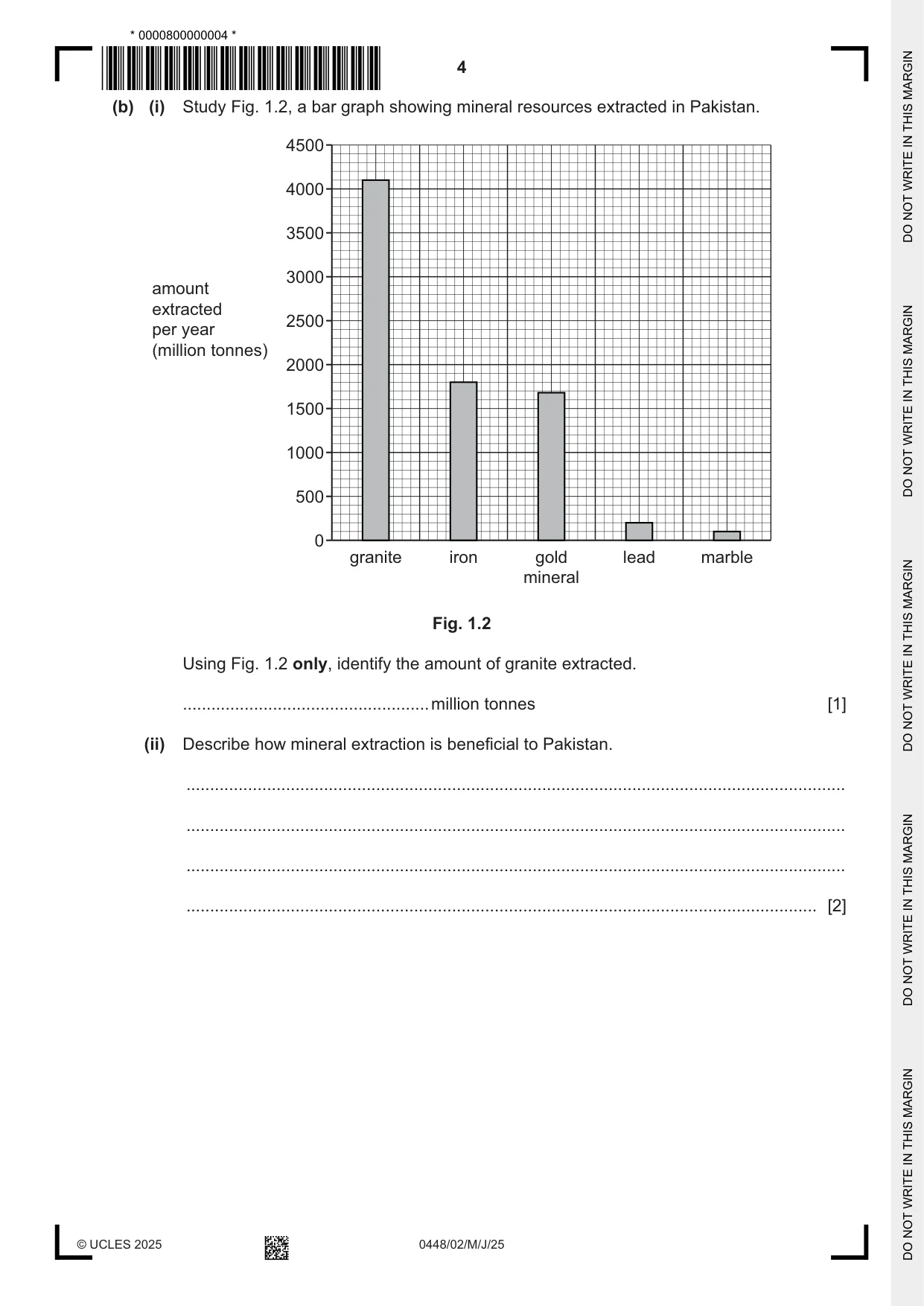 Cambridge IGCSE Pakistan Studies 0448 2025 May/June Paper 2 · Variant 0 question paper, page 4 of 28