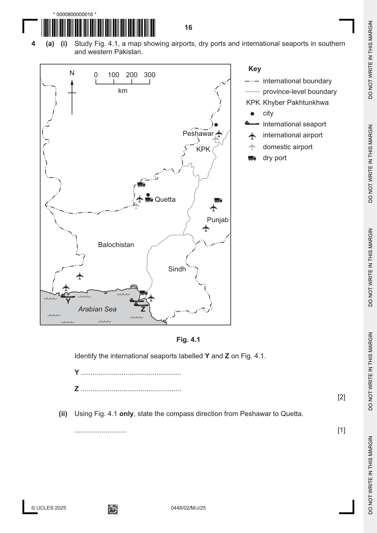 Cambridge IGCSE Pakistan Studies 0448 2025 May/June Paper 2 · Variant 0 question paper, page 16 of 28