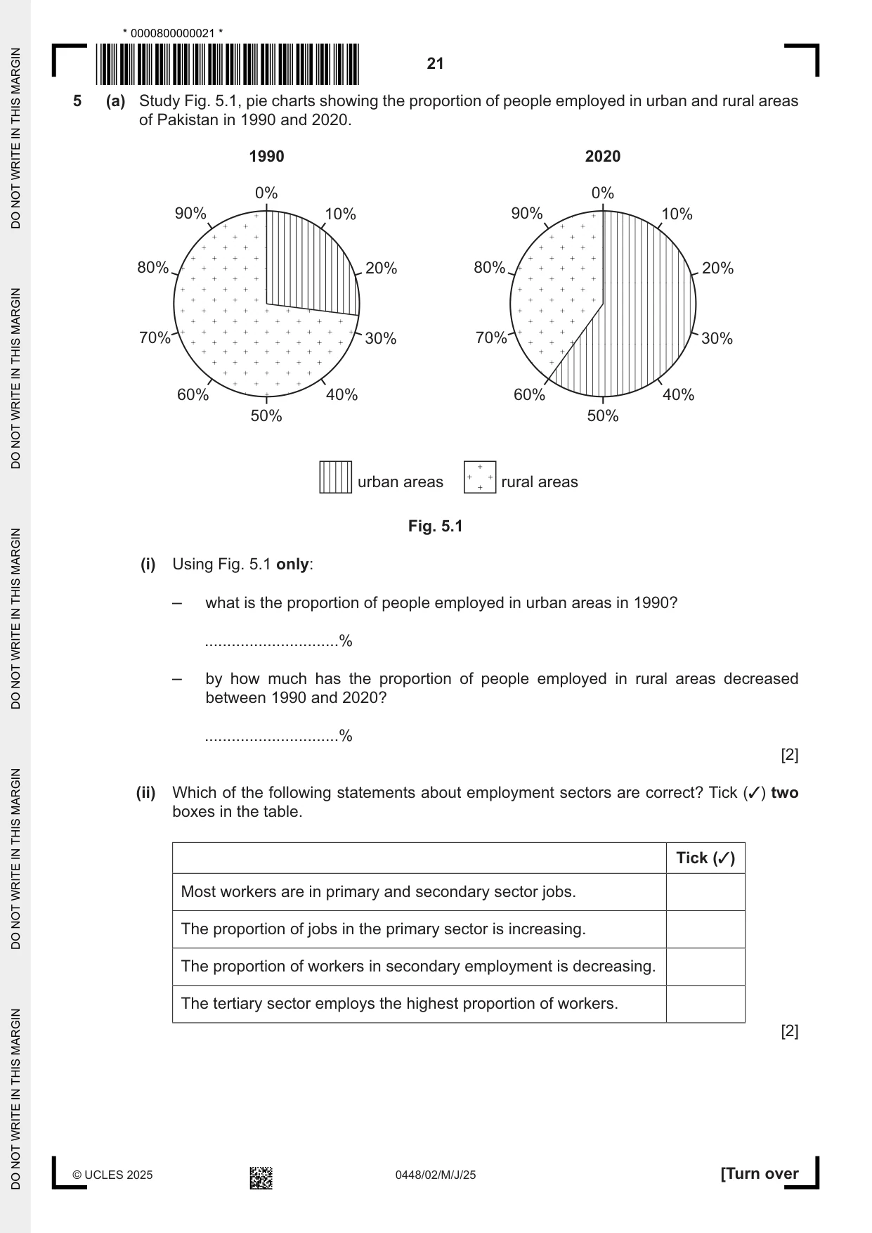 Cambridge IGCSE Pakistan Studies 0448 2025 May/June Paper 2 · Variant 0 question paper, page 21 of 28