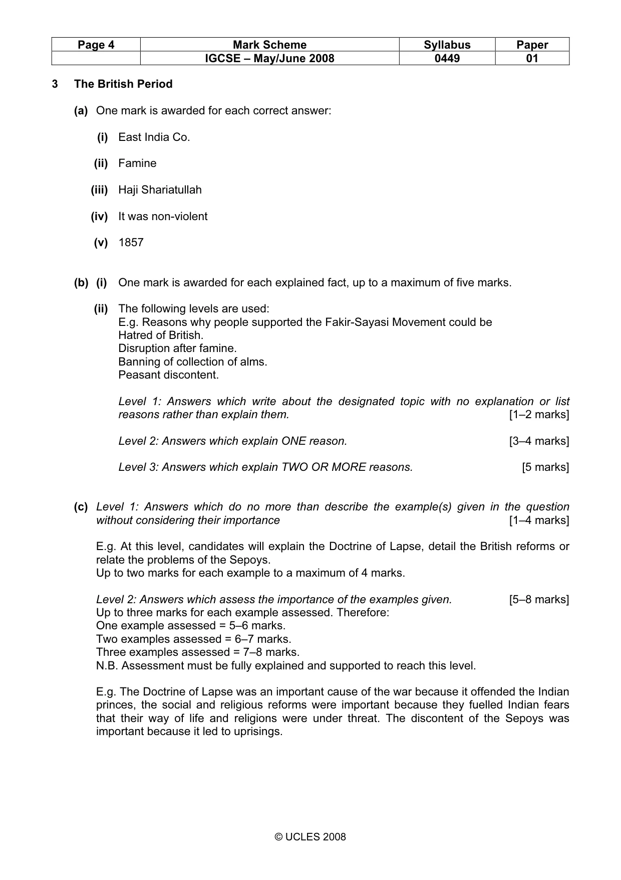 Mark scheme, page 4 of 6