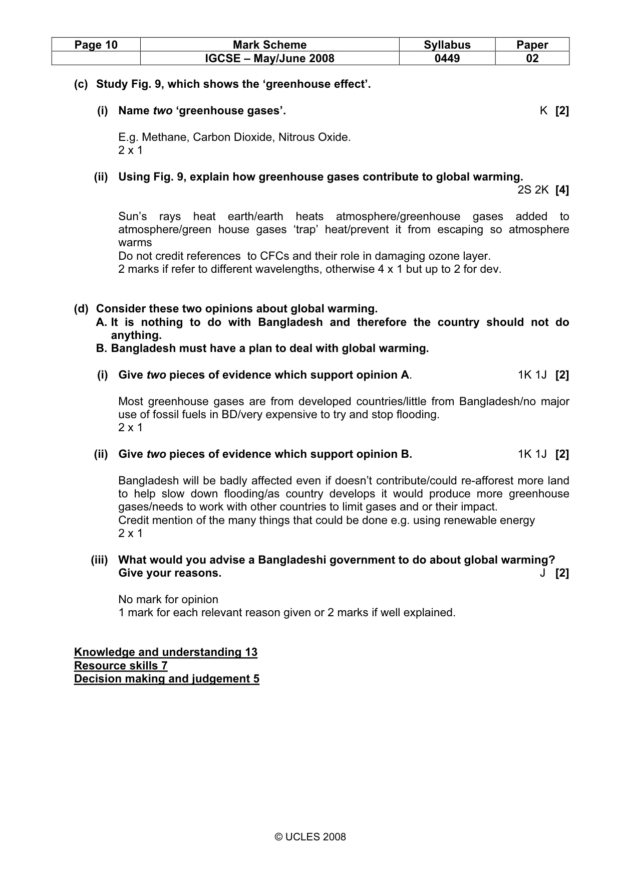Mark scheme, page 10 of 10